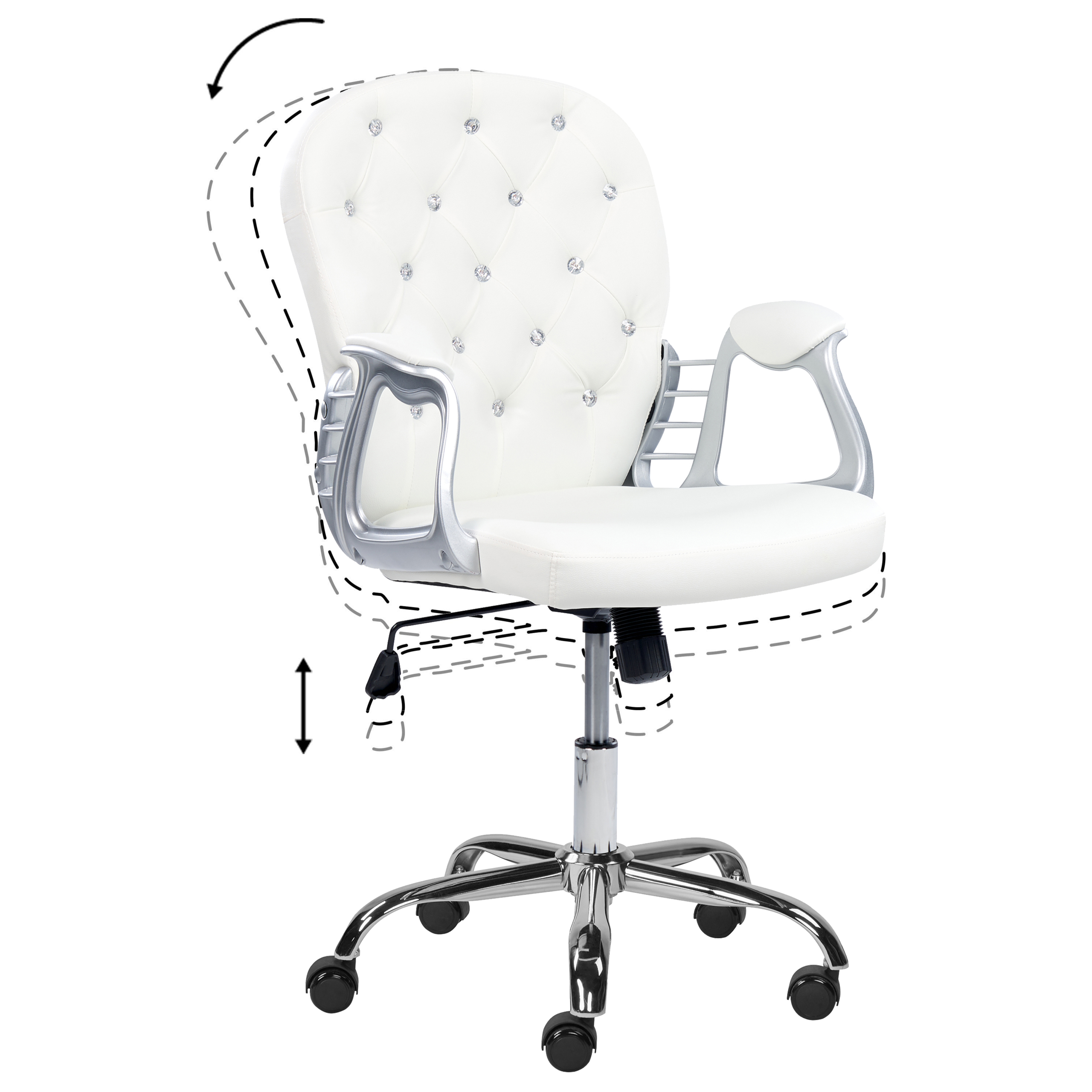 Office chair PRINCESS Eco-leather White [7]