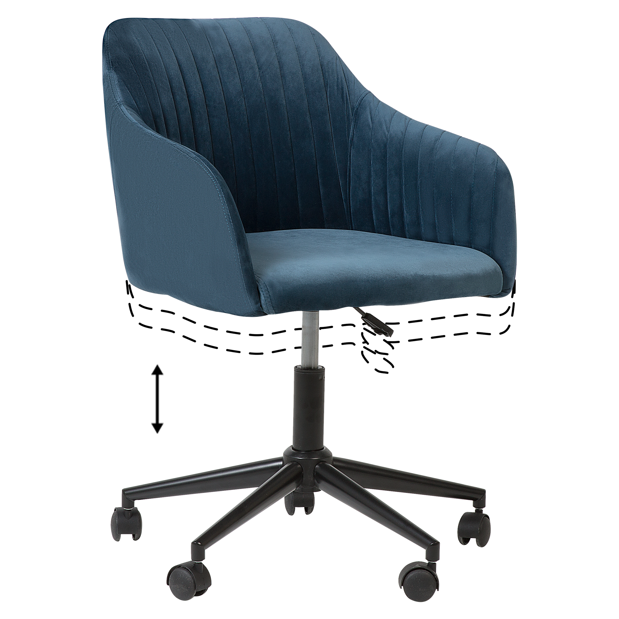 Office chair VENICE Velvet Navy Blue [7]