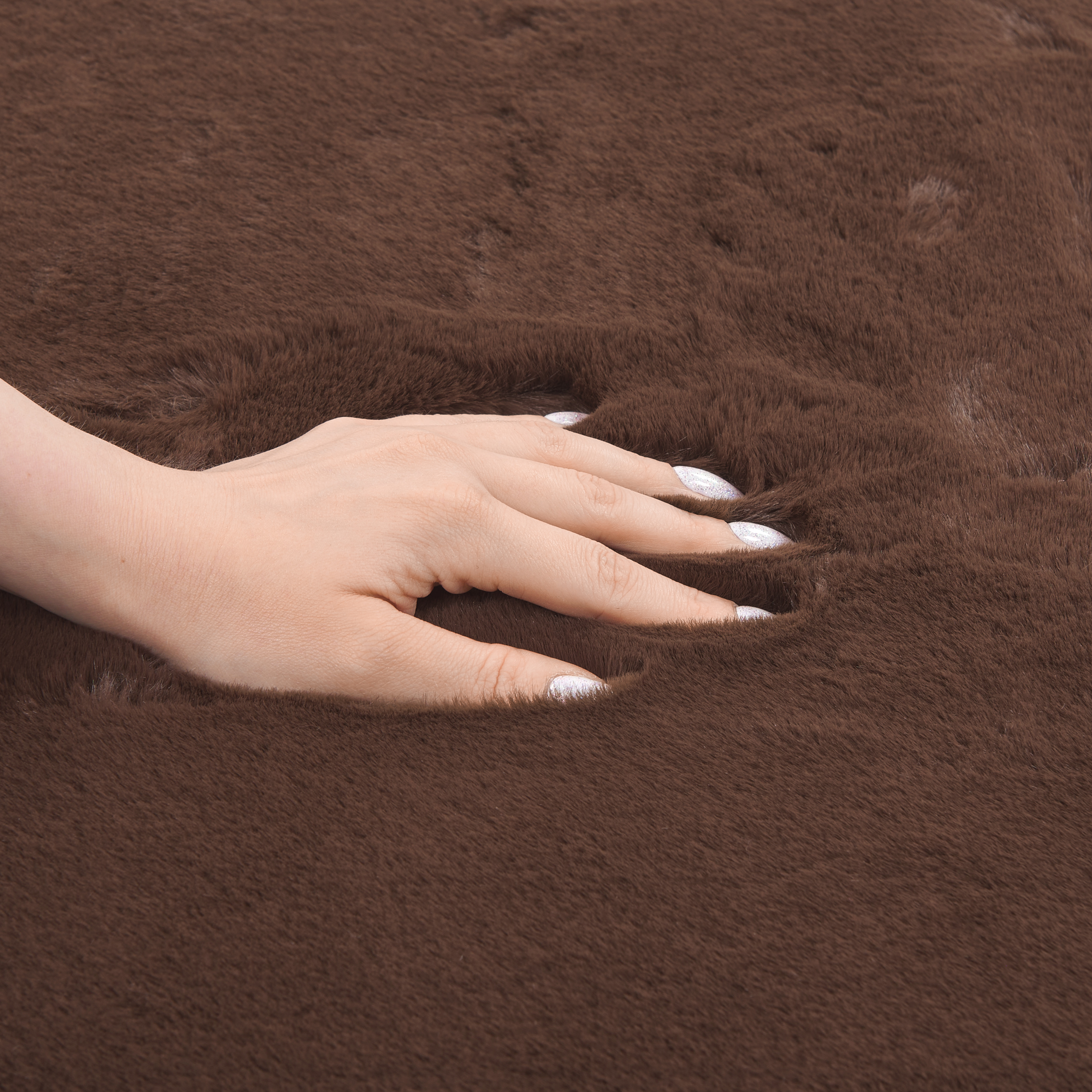 Faux fur rug MIRPUR Brown 80 x 150 cm [4]