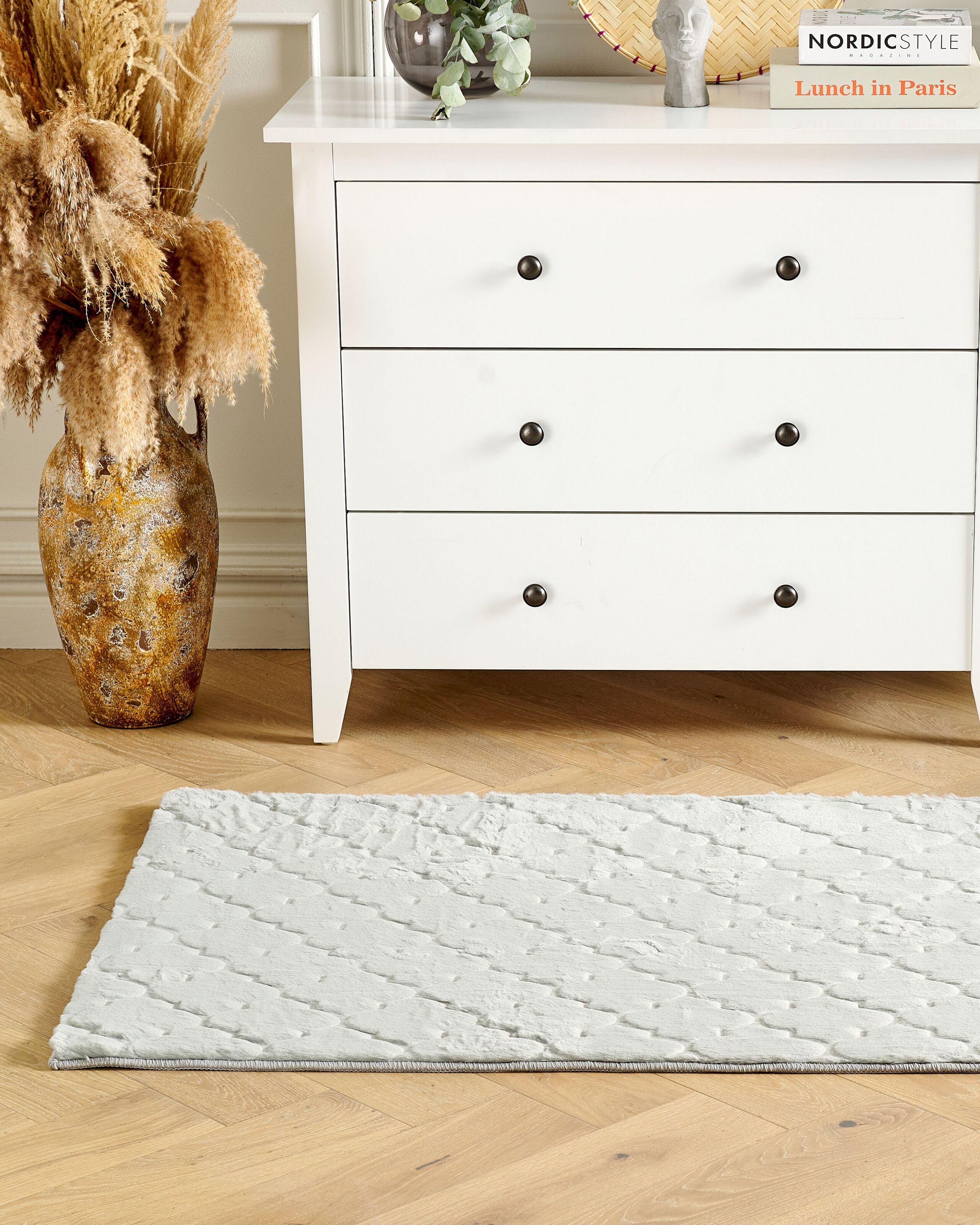 Covoare - Covor din blană sintetică GHARO Gri deschis 80 x 150 cm