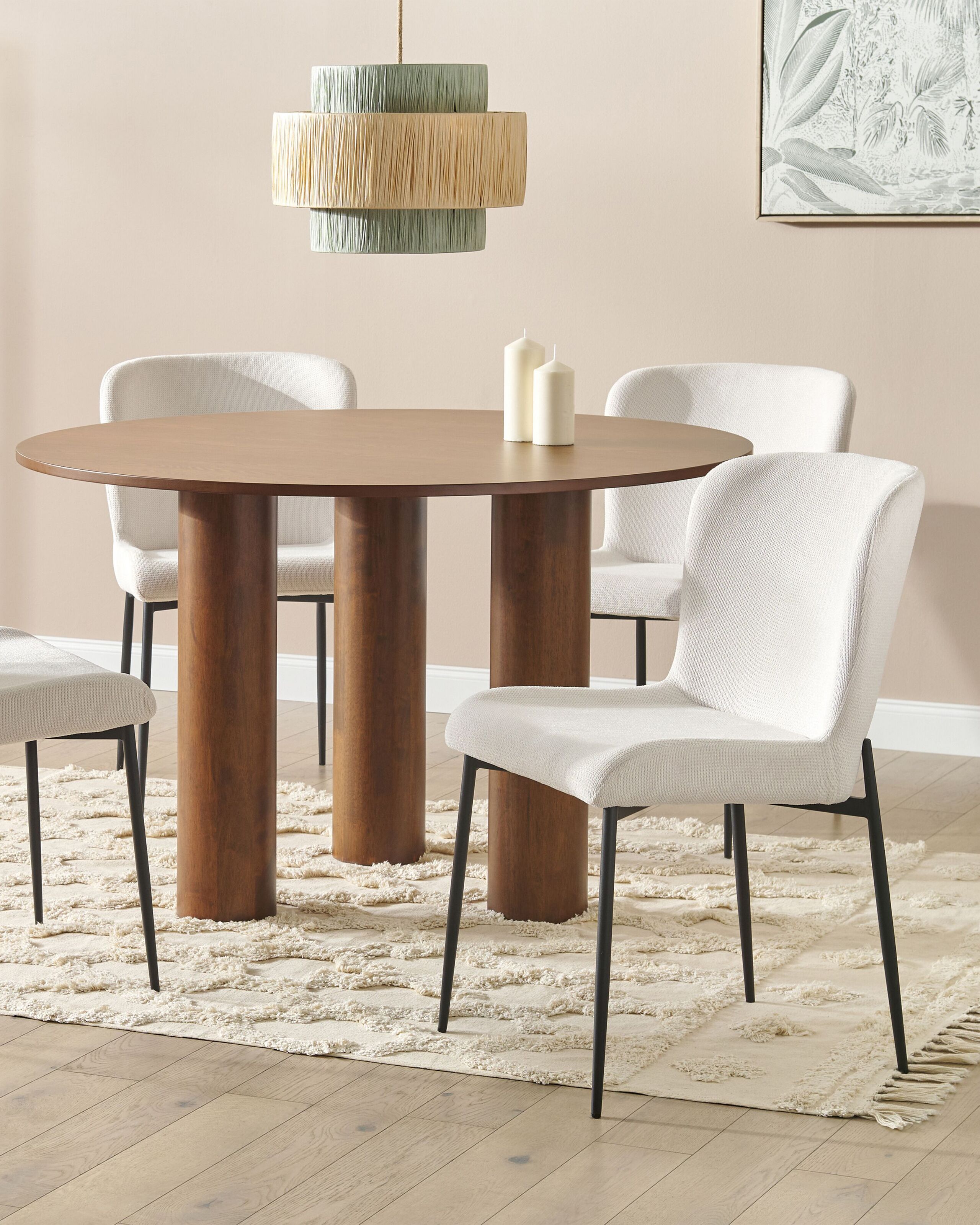 Scaun dining - Set de 2 scaune dining ADA Alb-murdar