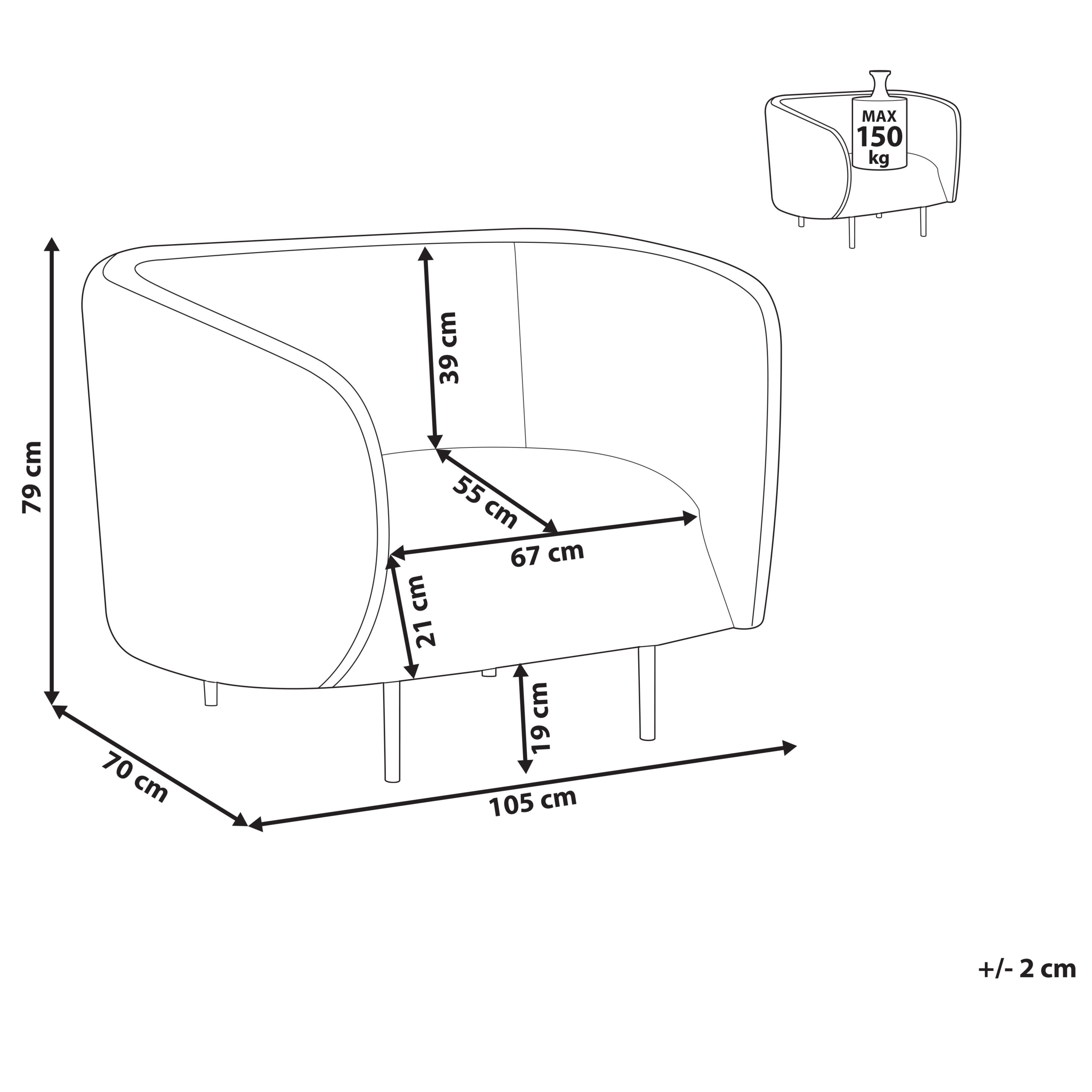 Fotoliu LOEN  Negru/Alb [3]