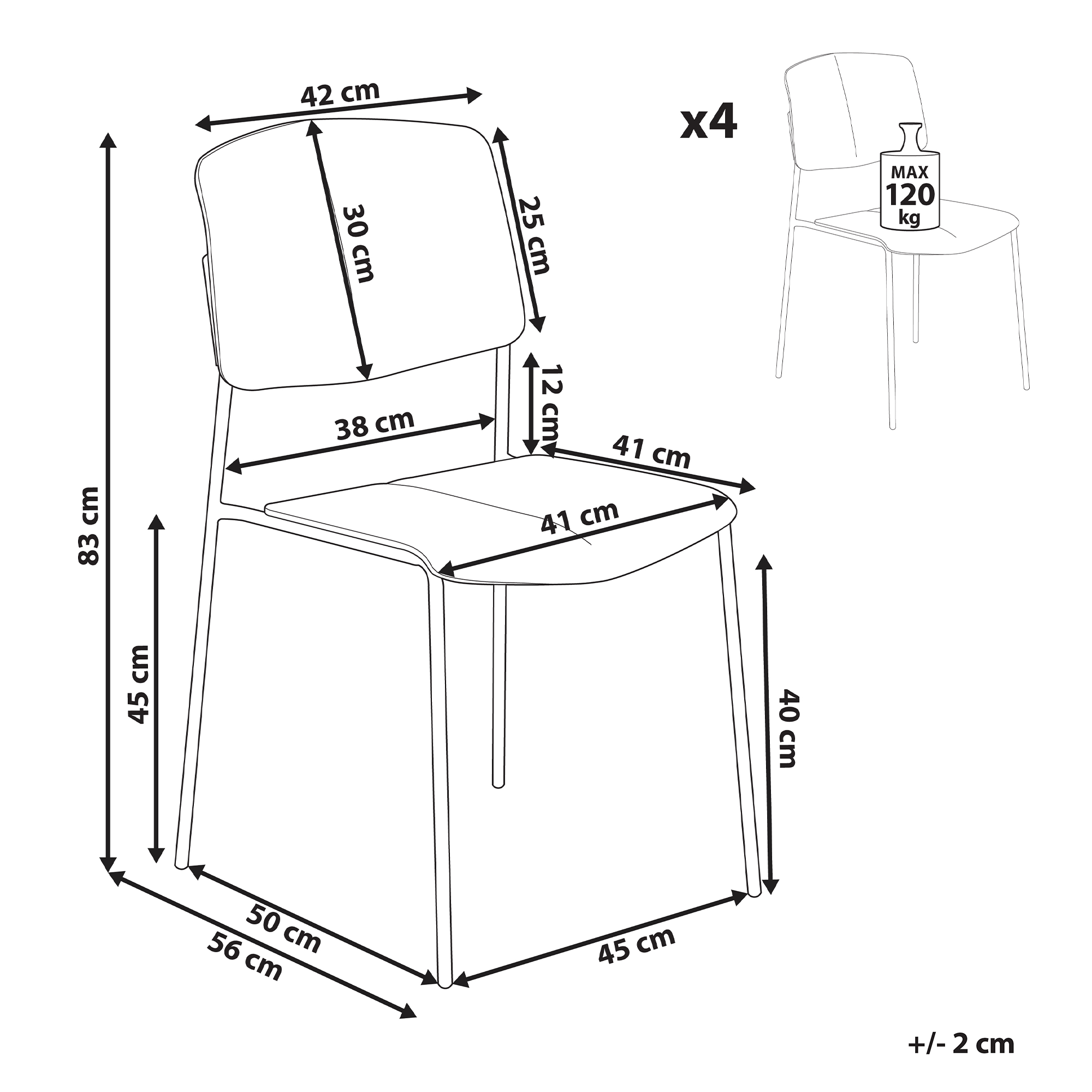 Set de 4 scaune dining ASTORIA Bej [3]