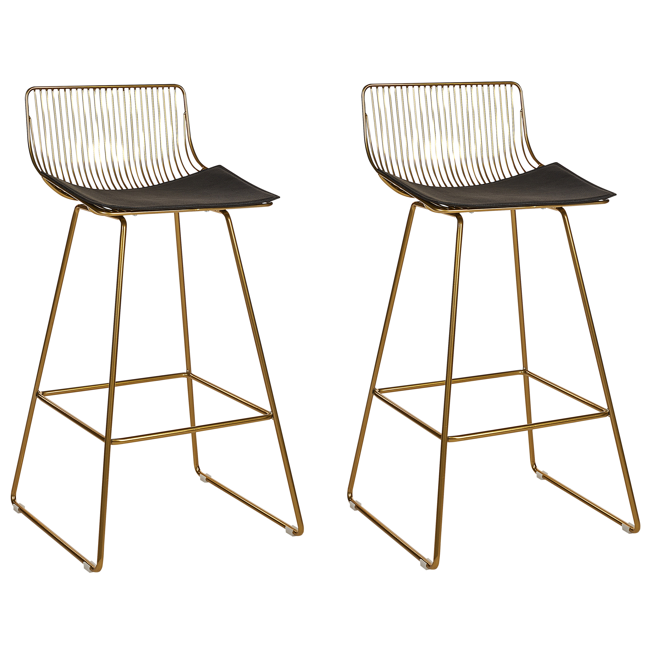 Set of 2 bar stools FREDONIA Metal Gold [2]
