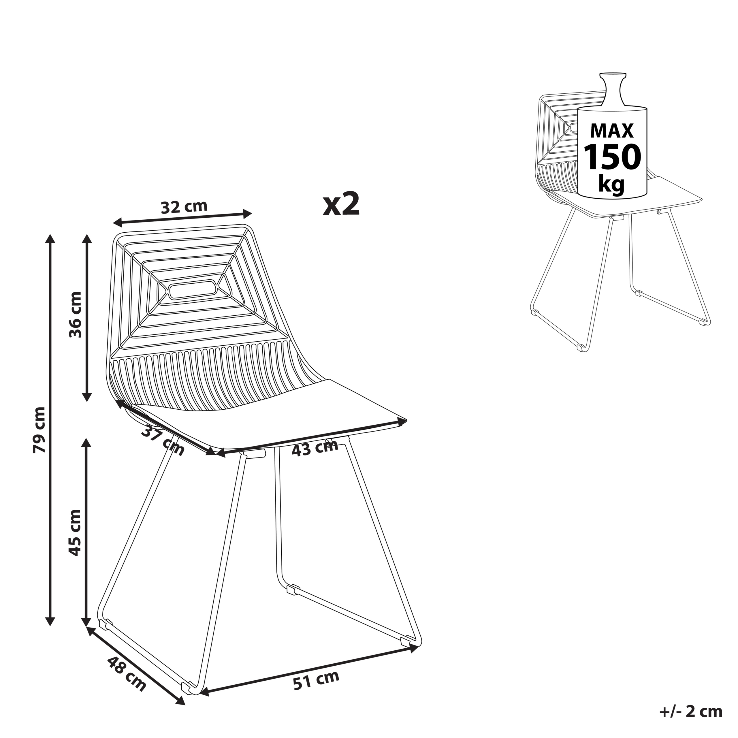 Set de 2 scaune dining BEATTY Metal Roz auriu [3]