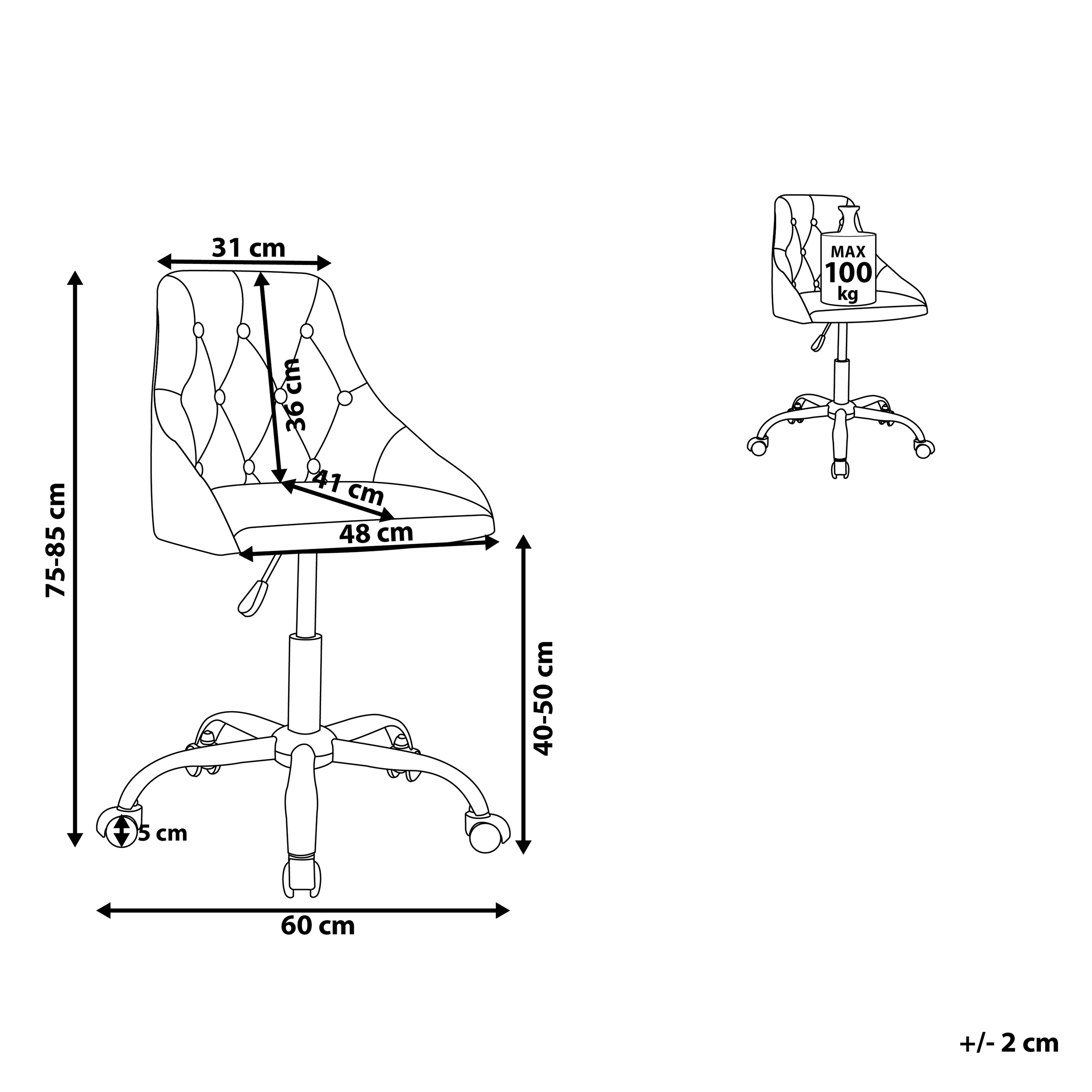 Office chair PARRISH Emerald Green Velvet [3]