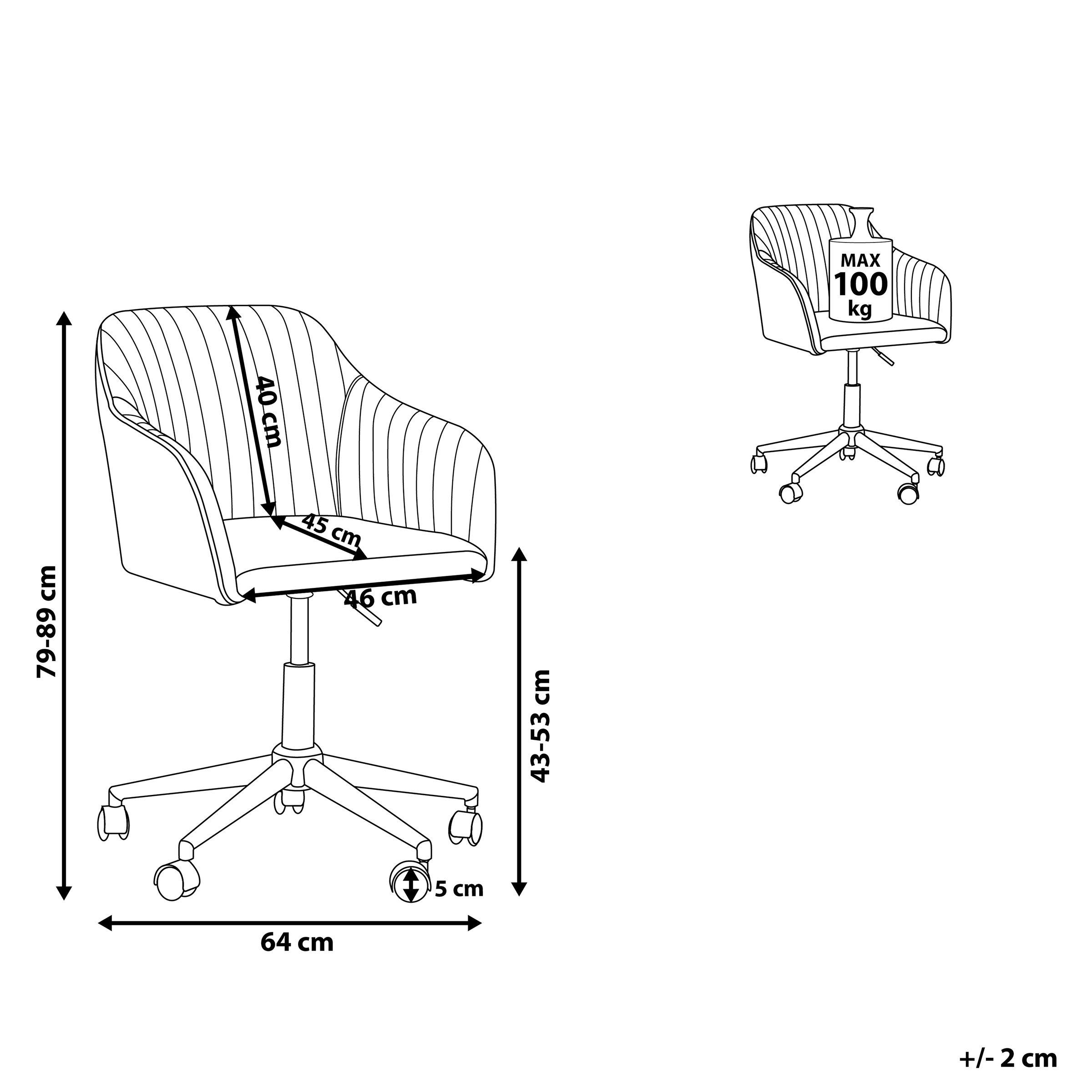Office chair VENICE Velvet Taupe [3]