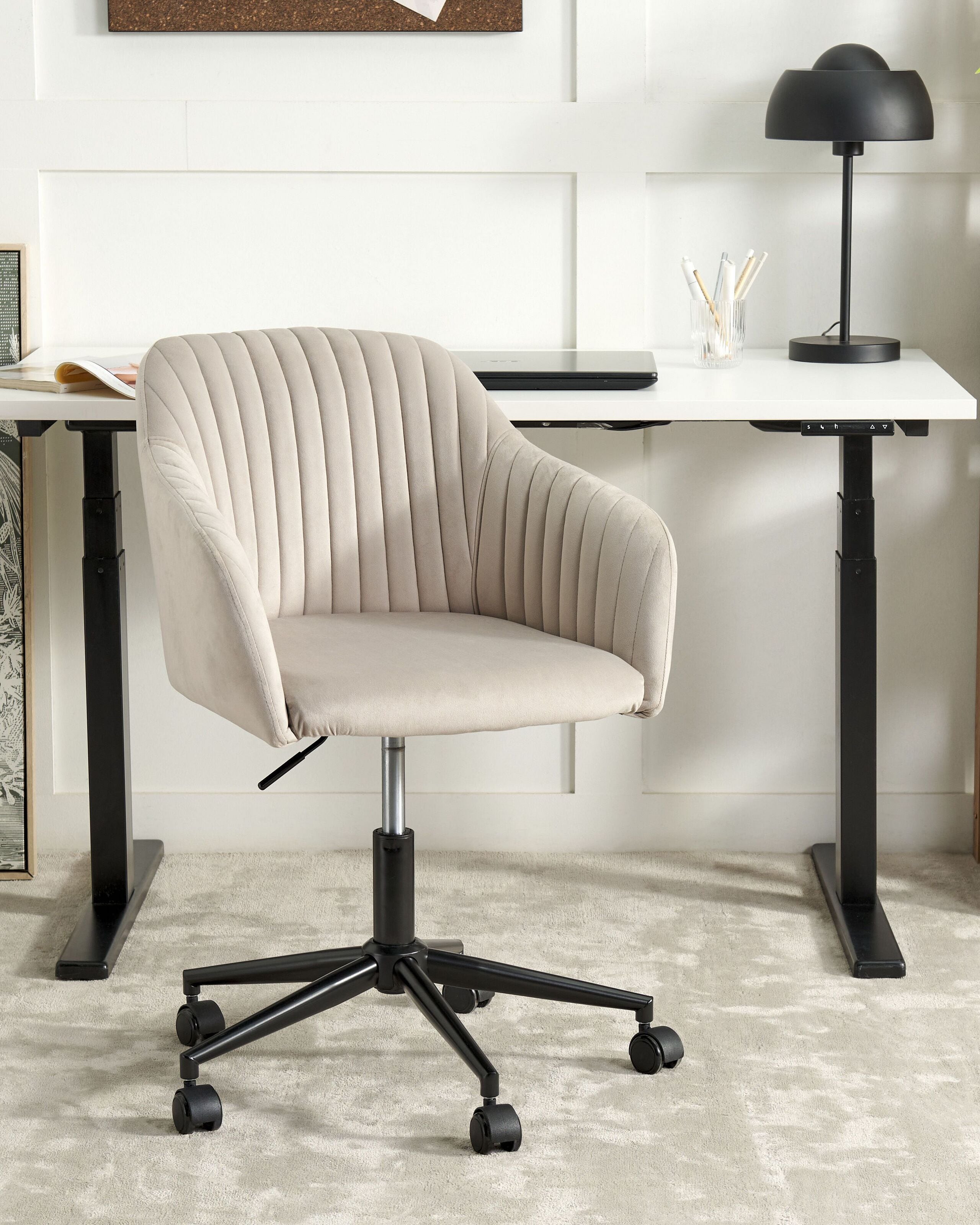 Office chair VENICE Velvet Taupe [1]