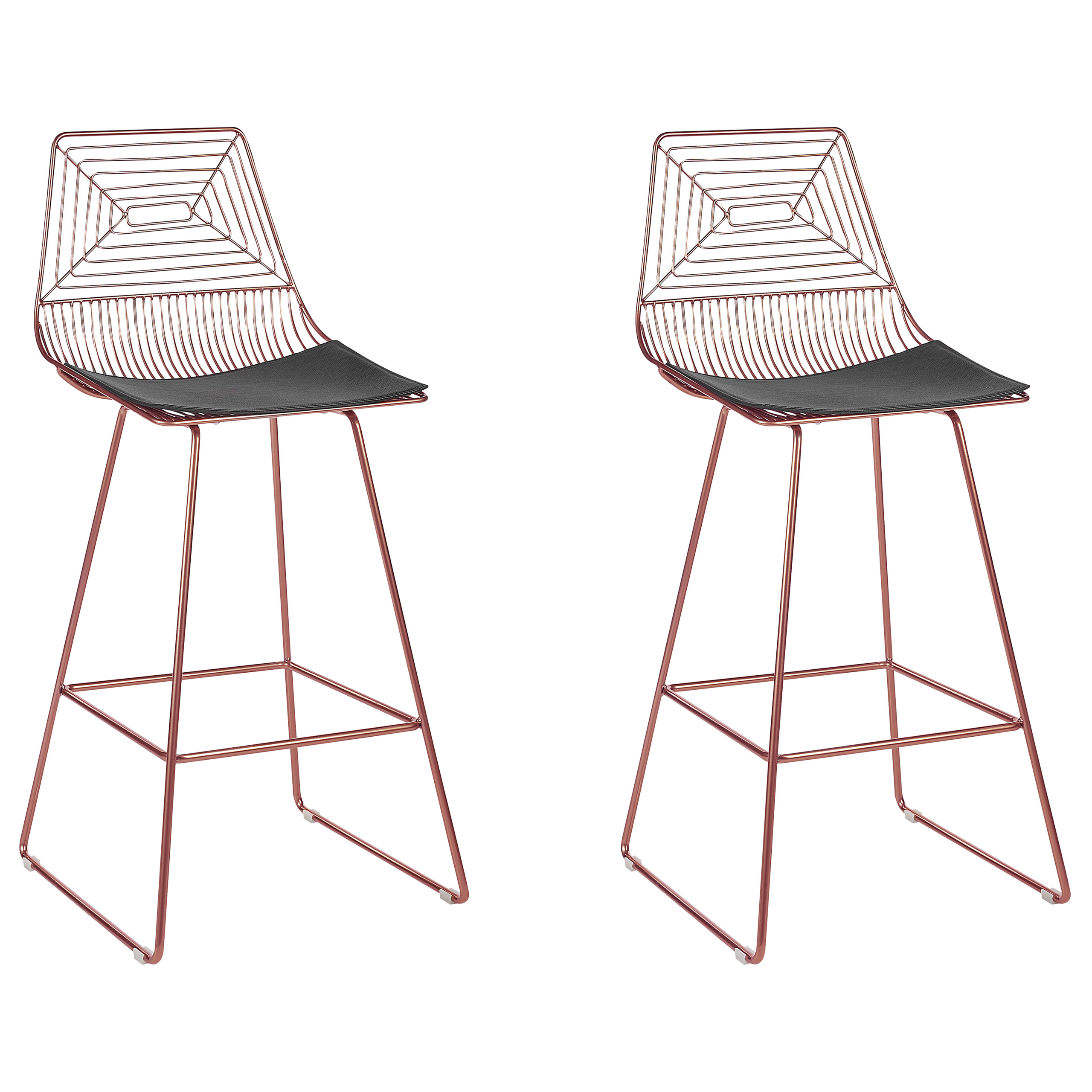 Set of 2 Bar Stools BISBEE Metal Rose Gold [2]