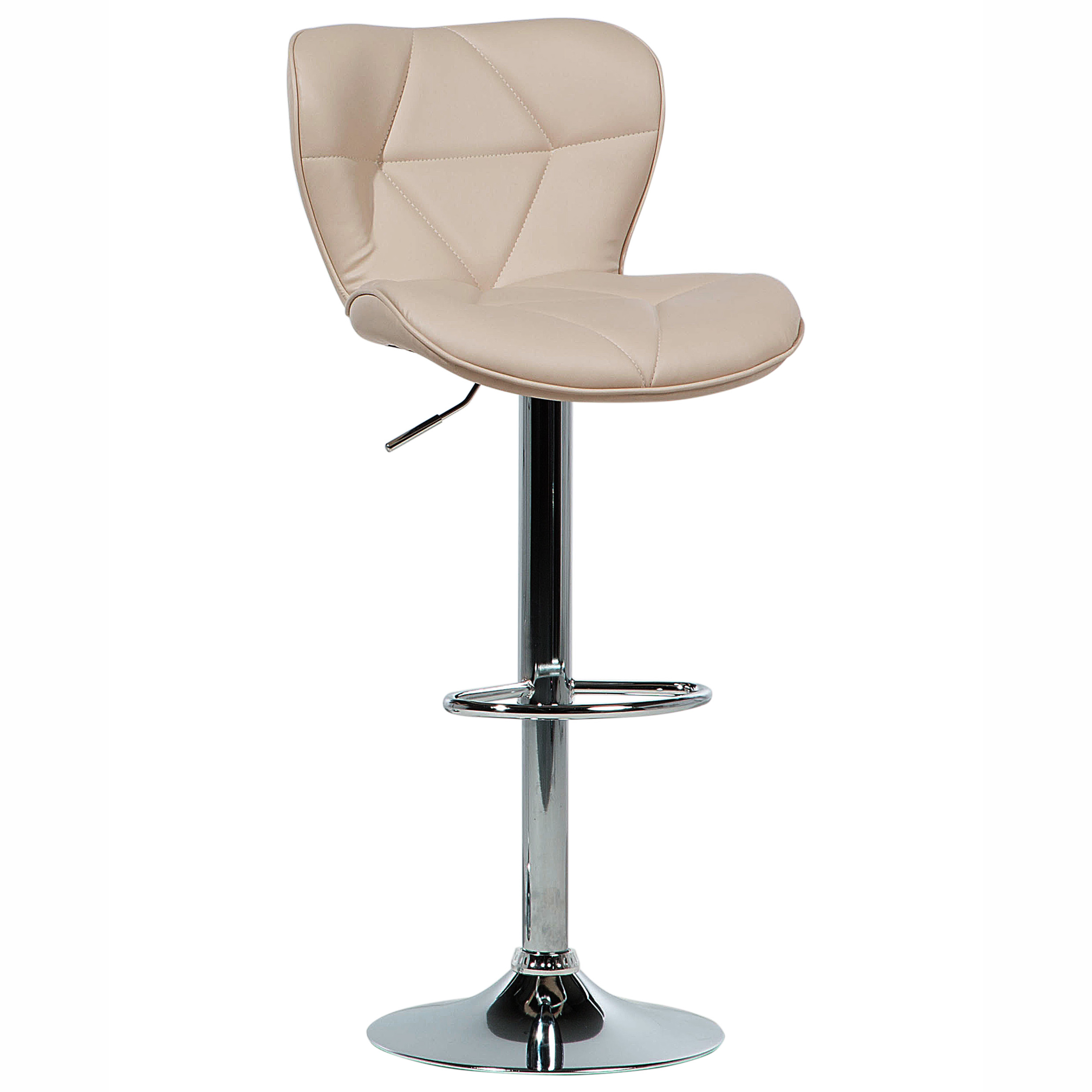 Set of 2 bar chairs VALETTA Eco-leather Swivel Light Beige [4]