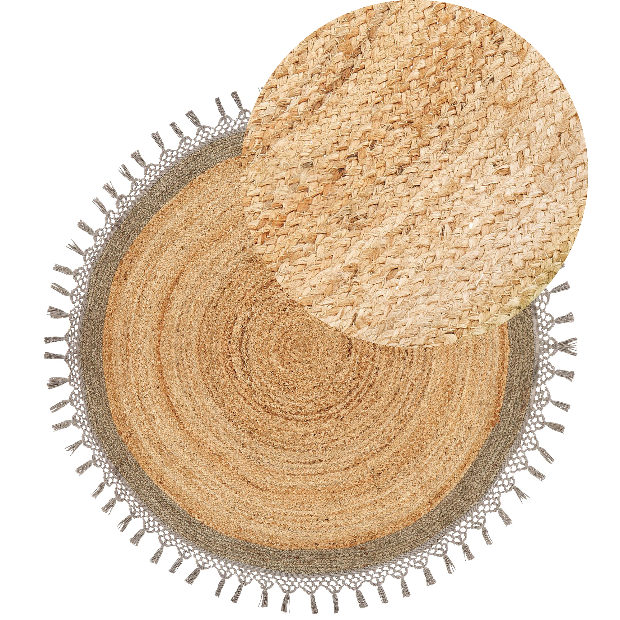 MARTS Rug Grey ø 140 cm Jute [2]