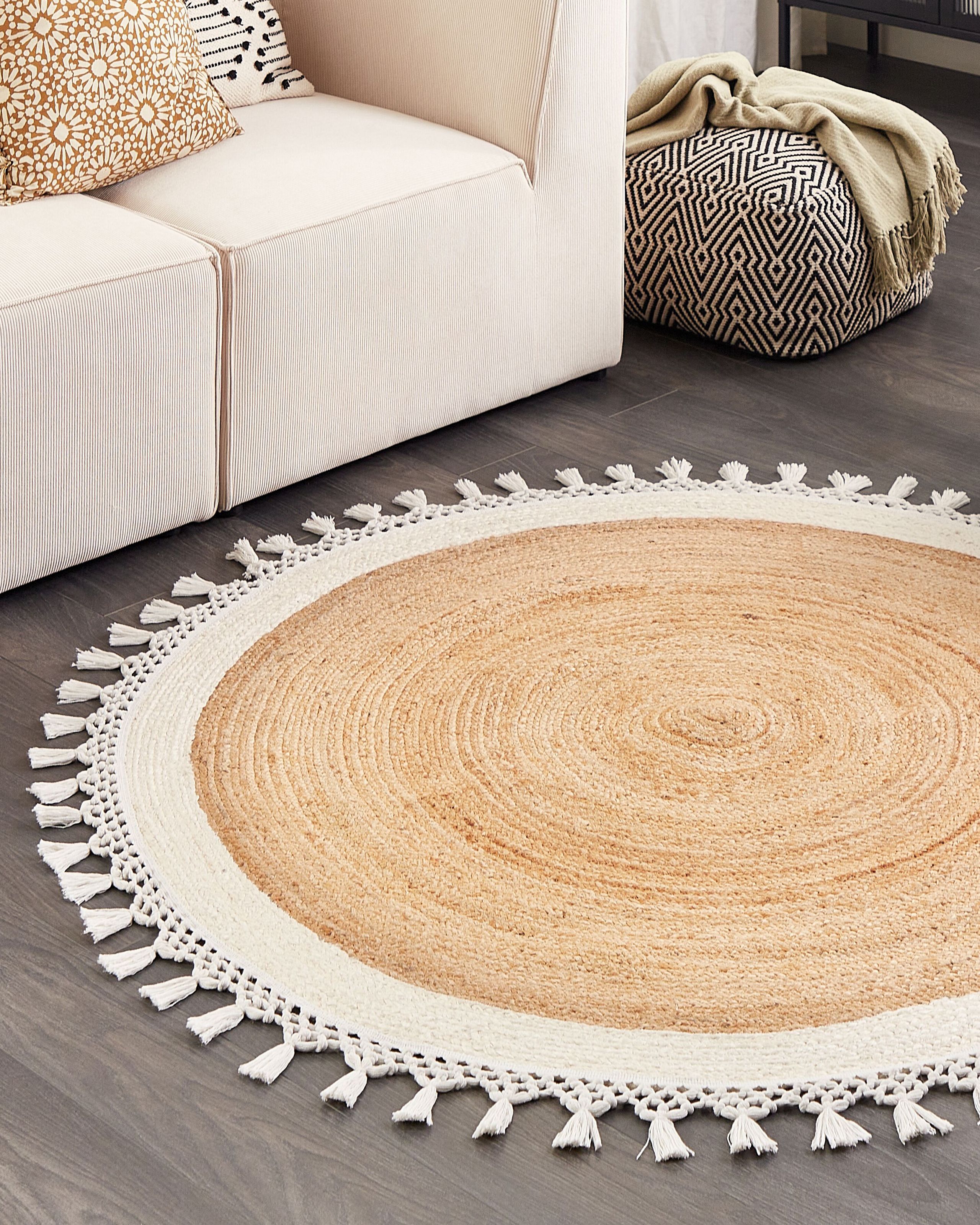 Covoare - Covor MARTS Alb ø 140 cm Iută