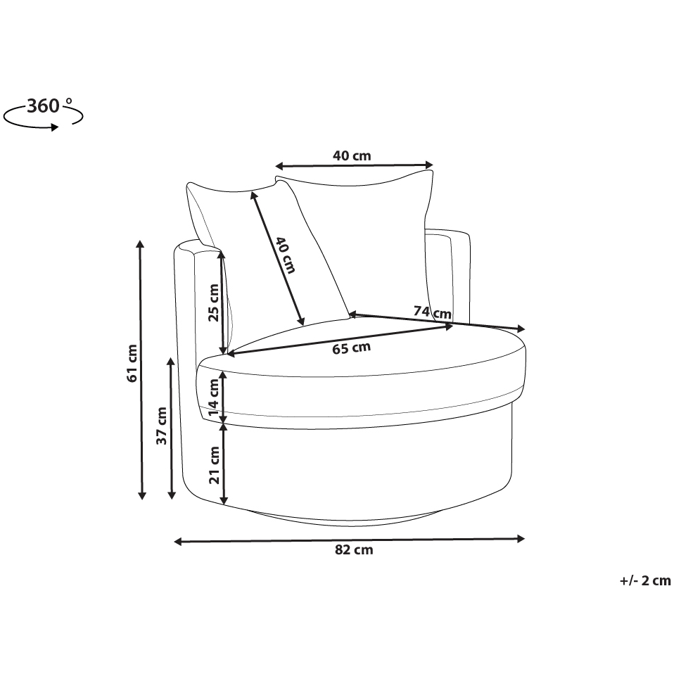 Fotoliu rotativ DALBY  Bej deschis [2]