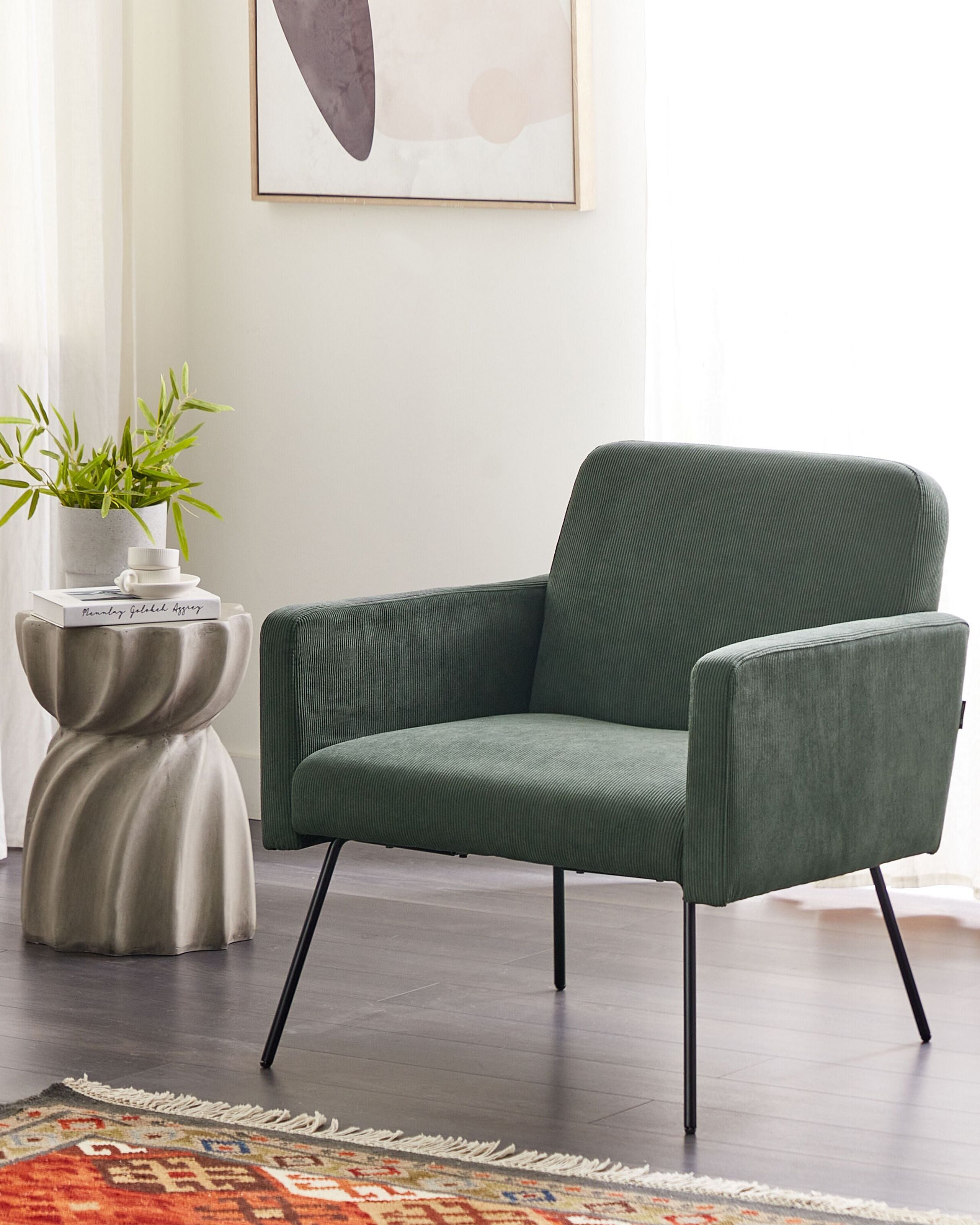 Armchairs - NARKEN Armchair Dark Green Velvet