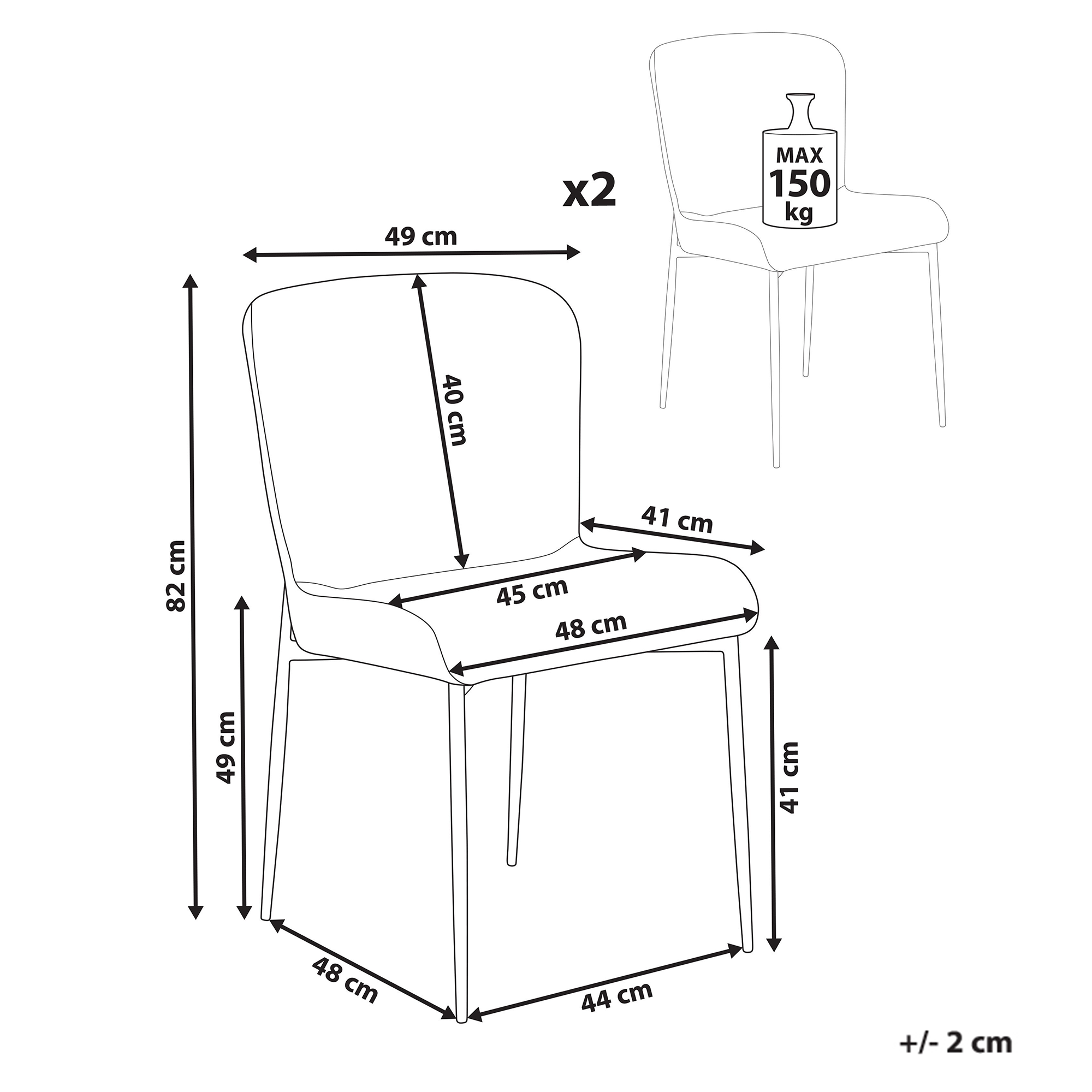 Set of 2 dining chairs ADA Taupe [3]