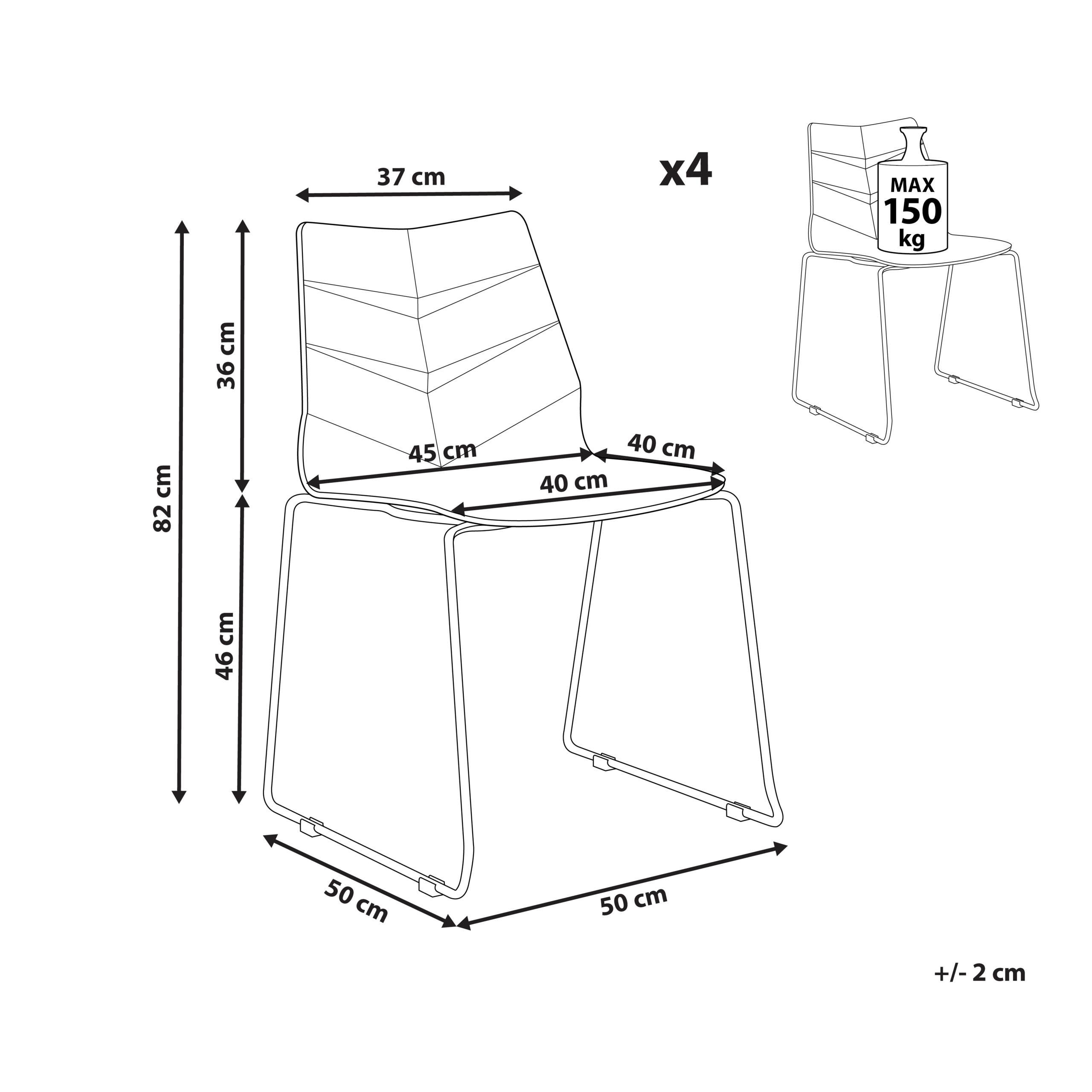 Set de 4 scaune dining HARTLEY Gri închis [3]