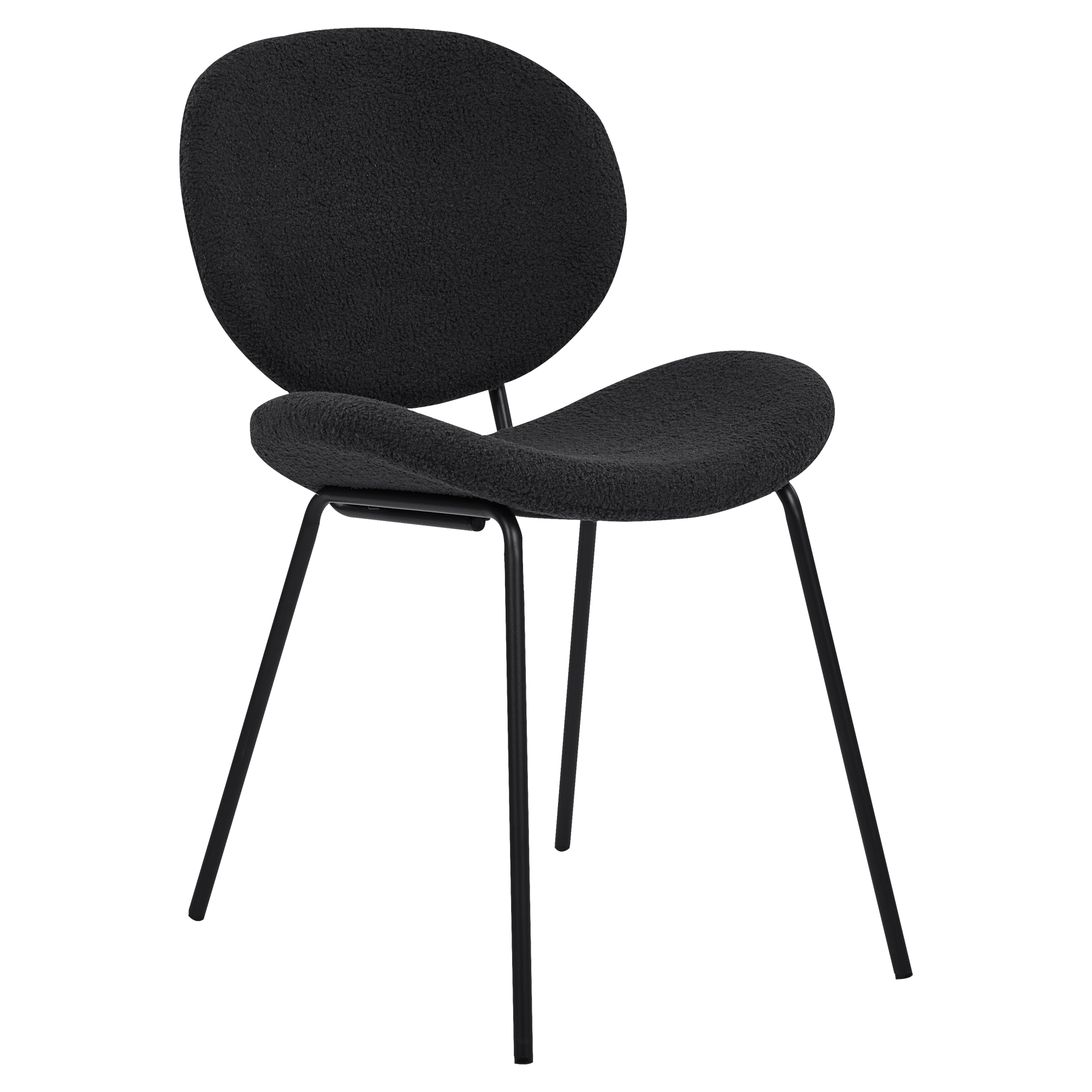 Set of 2 dining chairs LUANA Boucle Black [5]