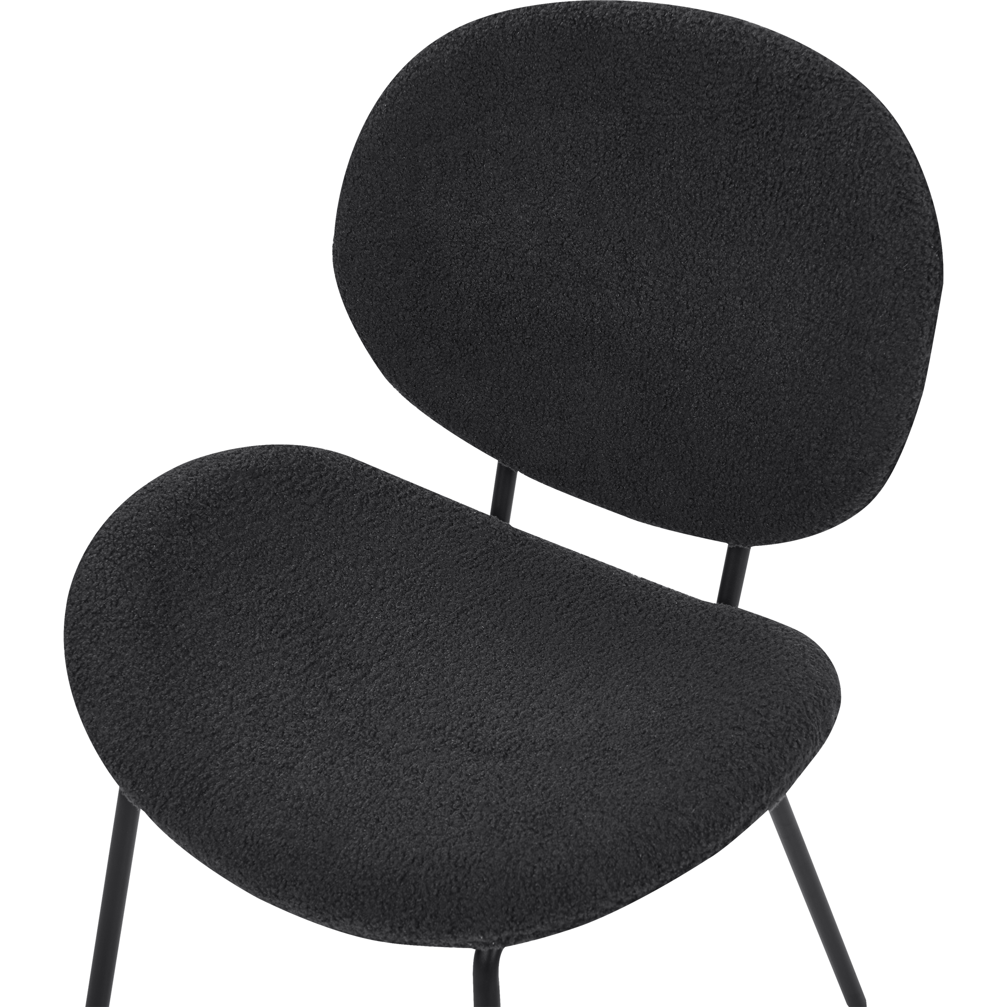 Set of 2 dining chairs LUANA Boucle Black [8]