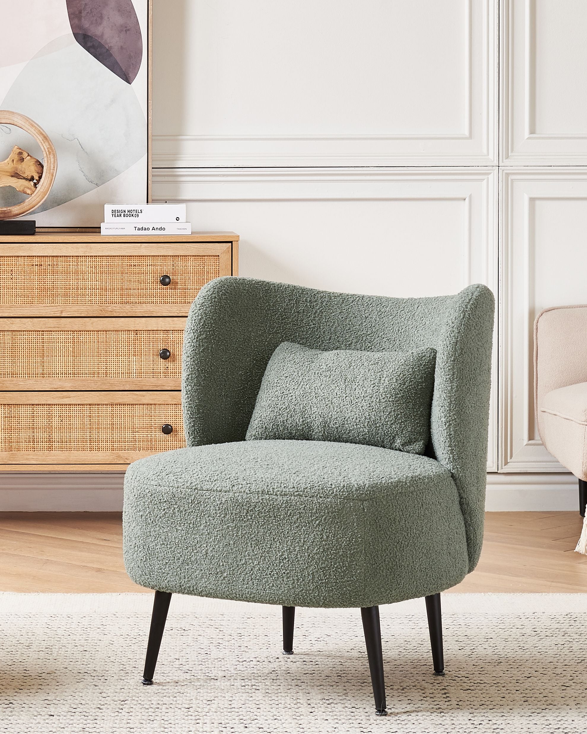 Fotoliu - OTSBY Armchair Boucle Light Green