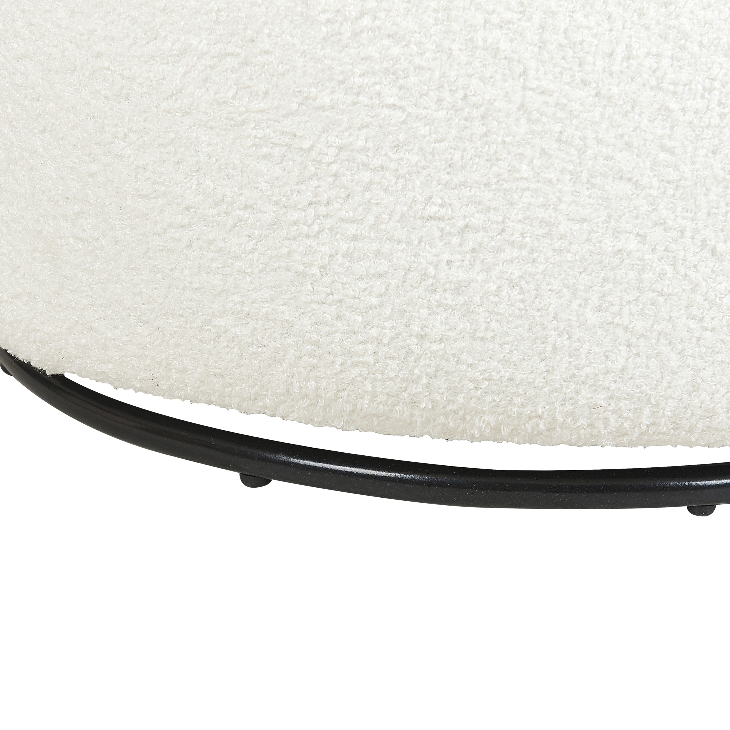 Fotoliu rotativ DAVIK Boucle Alb-murdar [8]