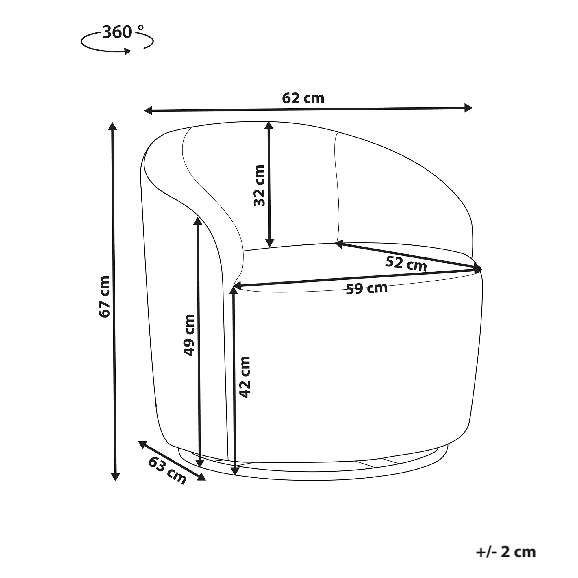 Fotoliu rotativ DAVIK Boucle Alb-murdar [3]