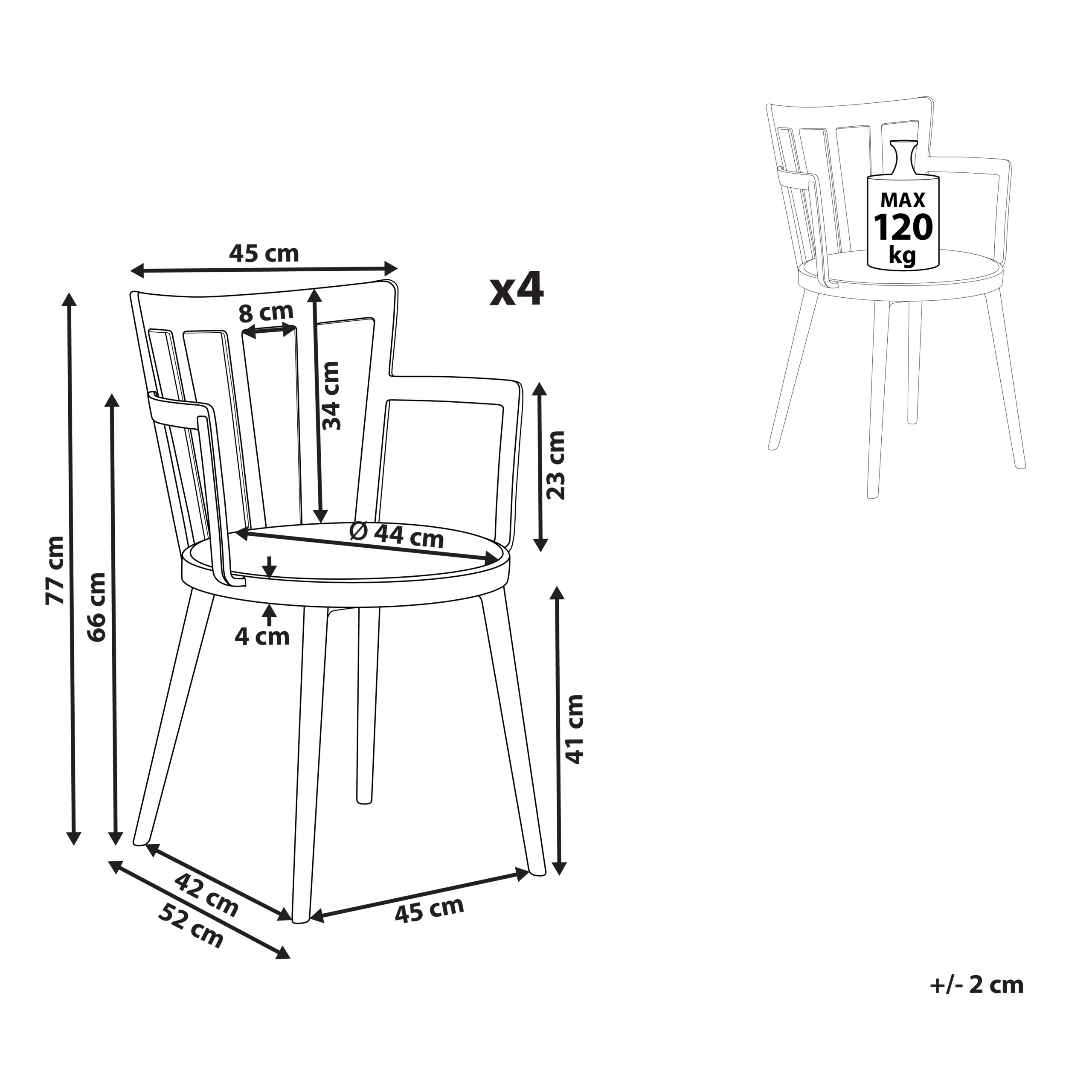 Set of 4 Dining Chairs MORILL Black [3]
