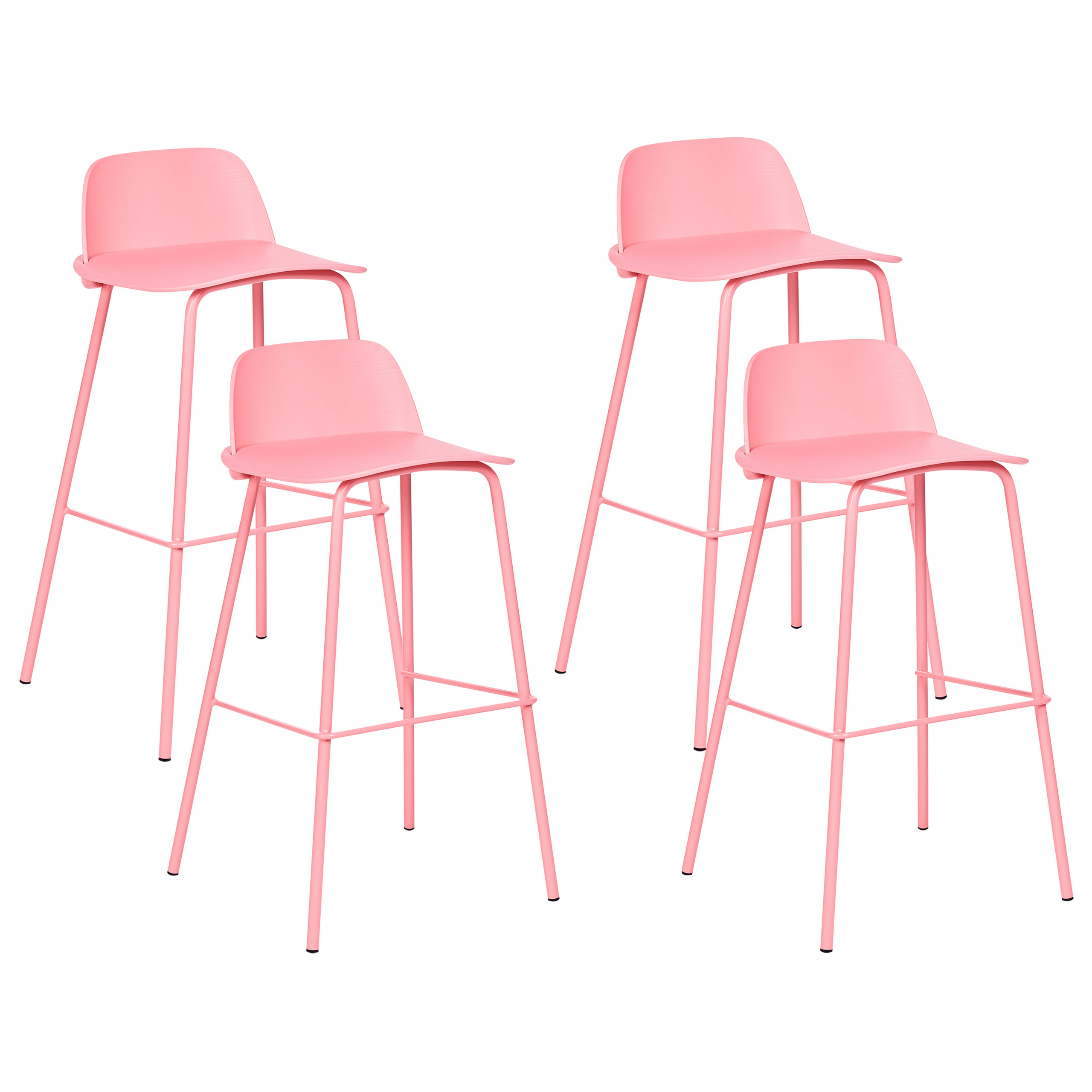 Set of 4 MORA bar chairs Pastel pink [2]