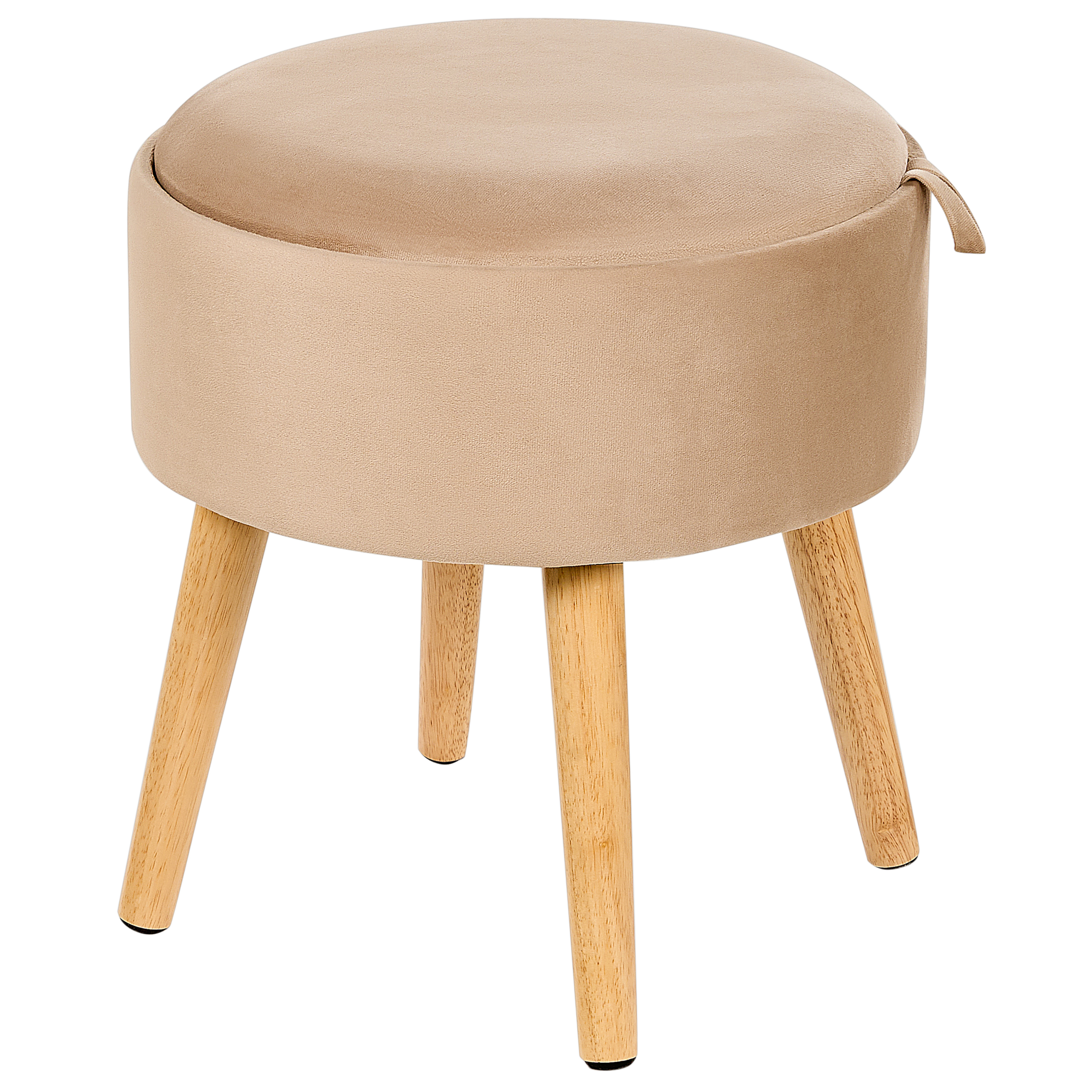 Stool with storage NEELY Velvet Beige [2]