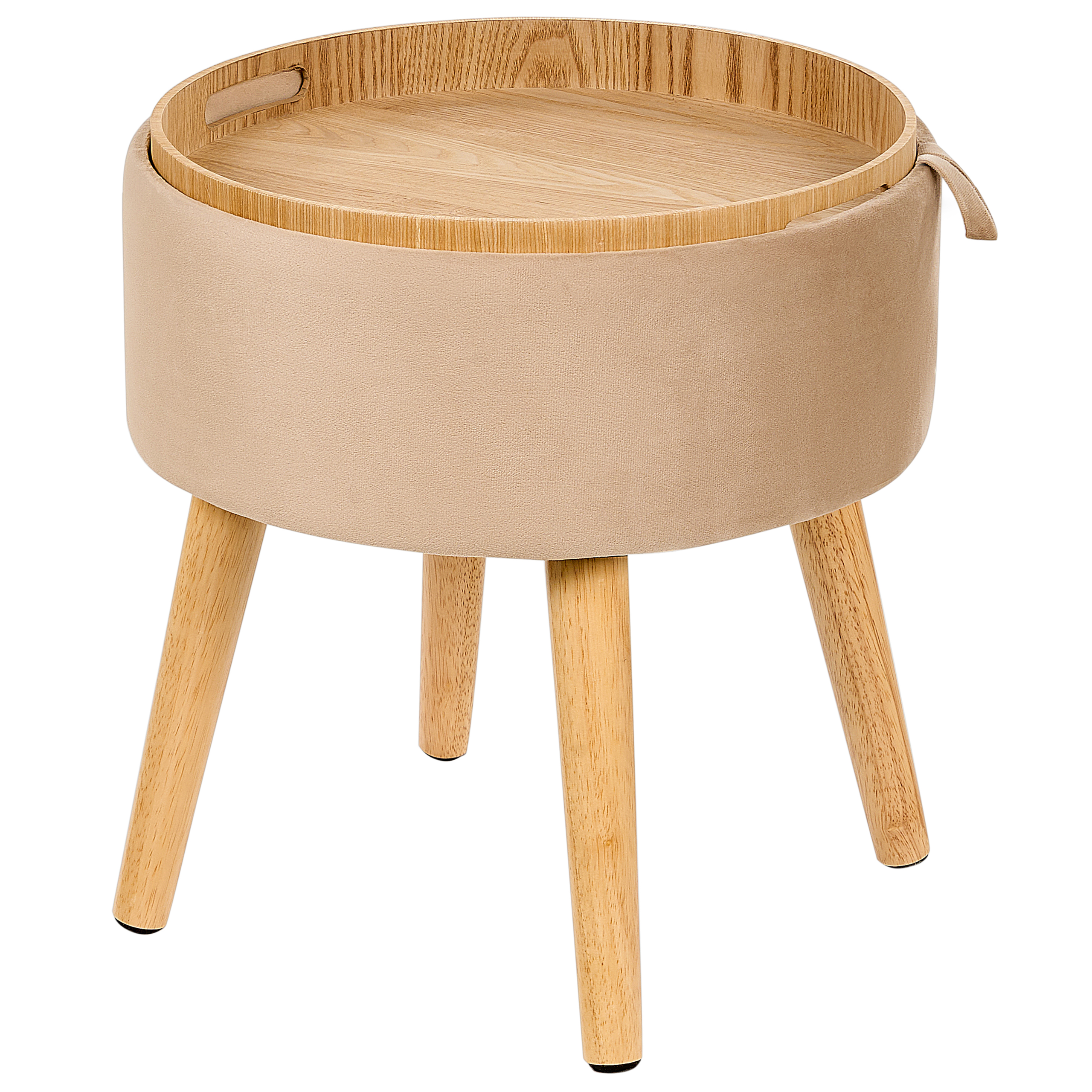 Stool with storage NEELY Velvet Beige [4]