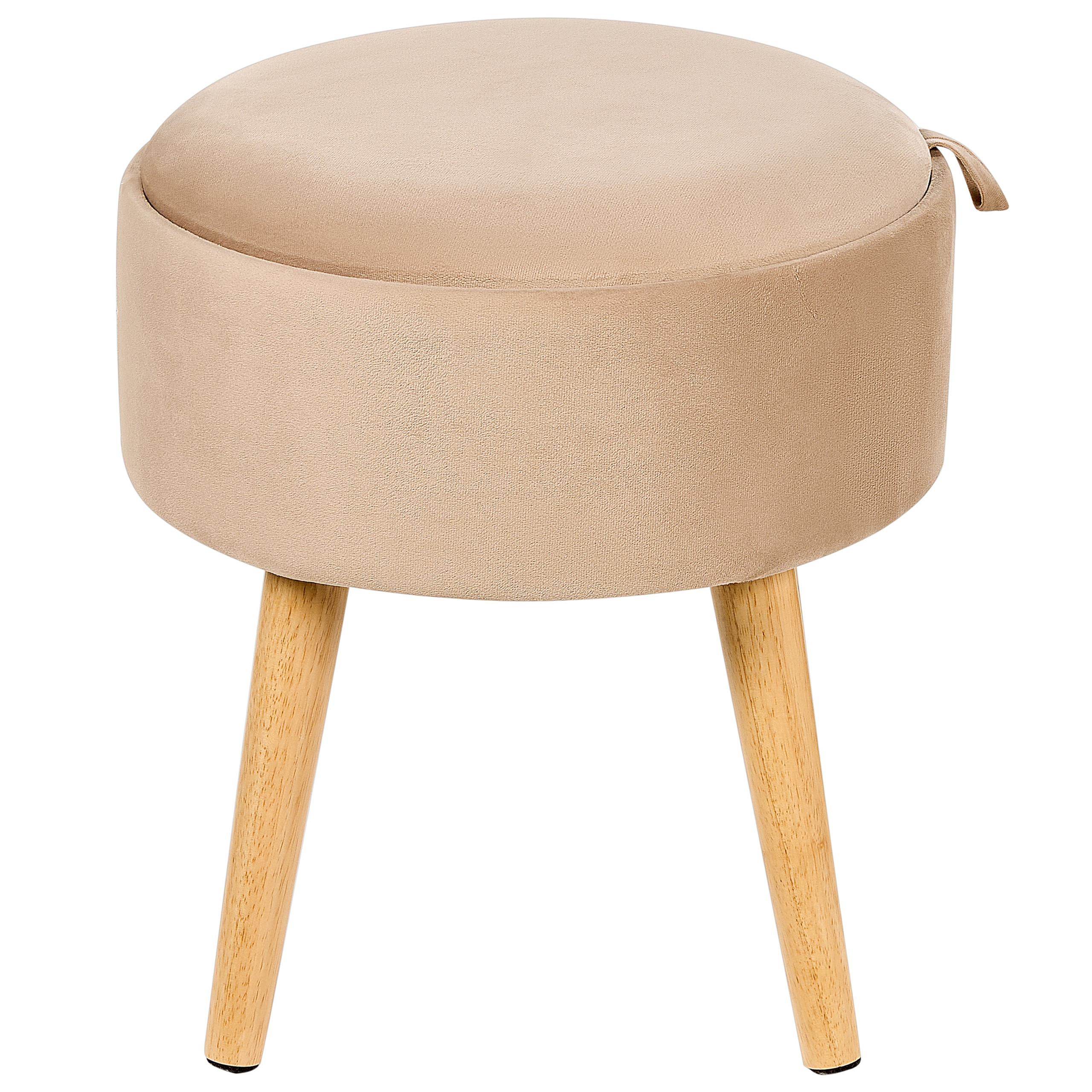 Stool with storage NEELY Velvet Beige [6]