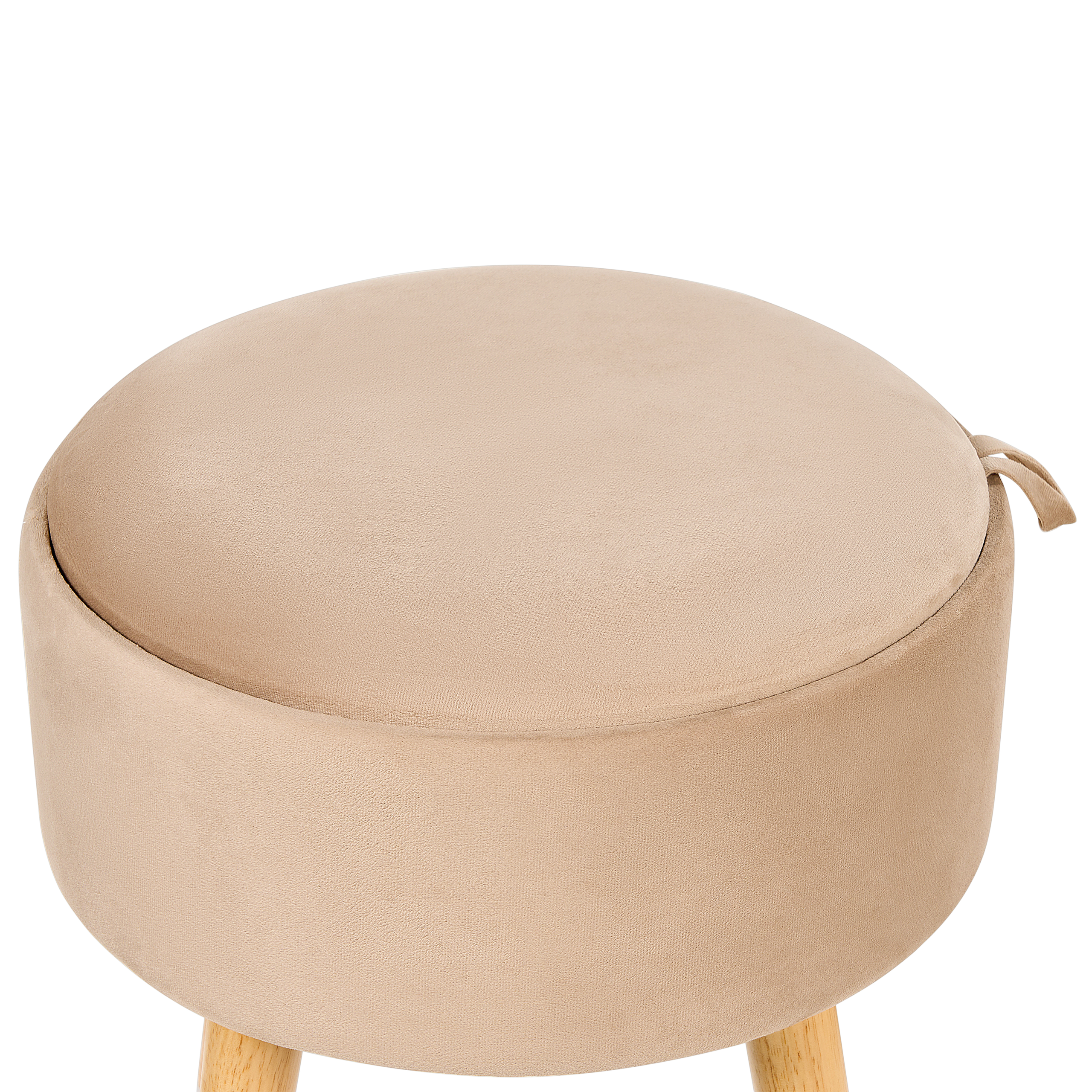 Stool with storage NEELY Velvet Beige [8]
