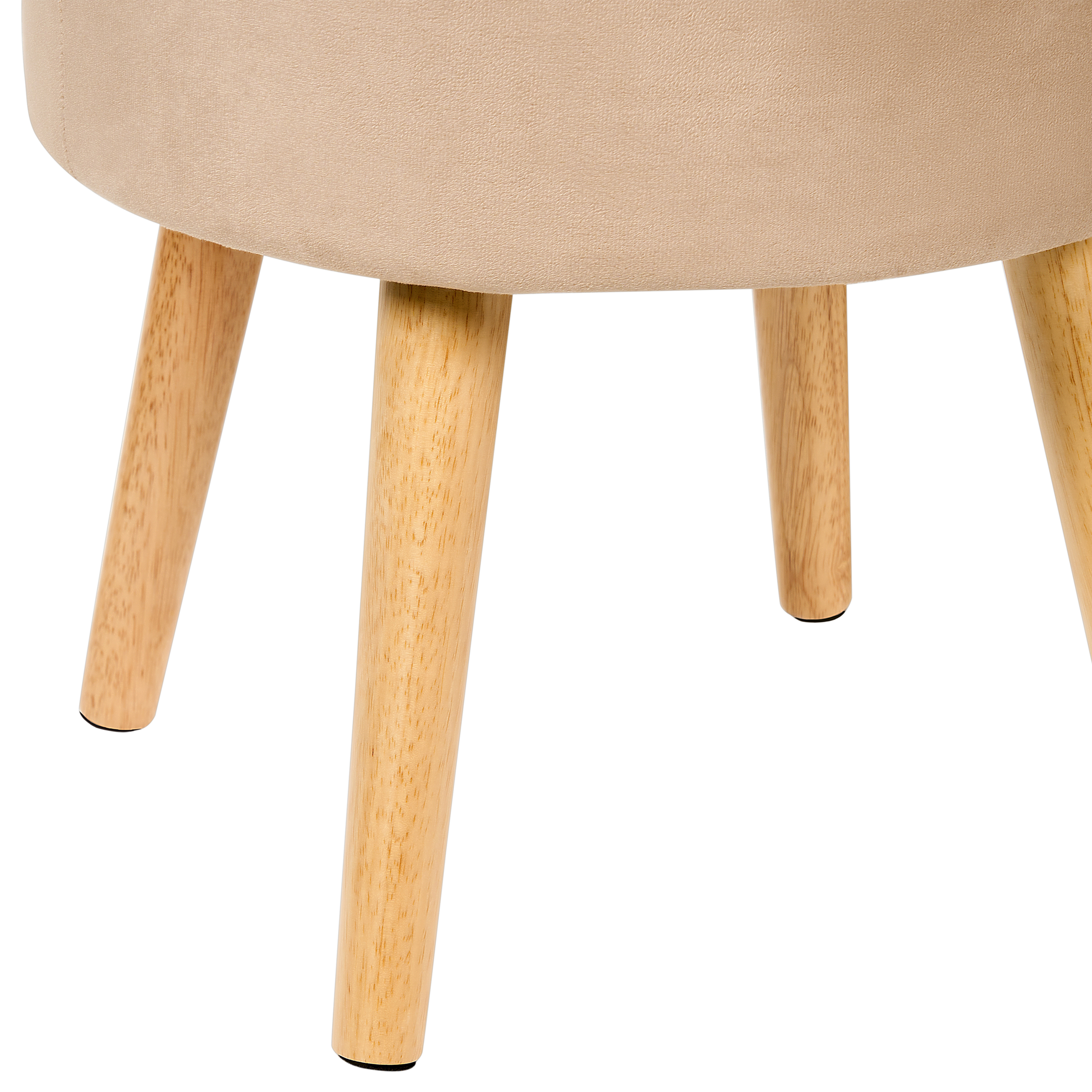 Stool with storage NEELY Velvet Beige [9]