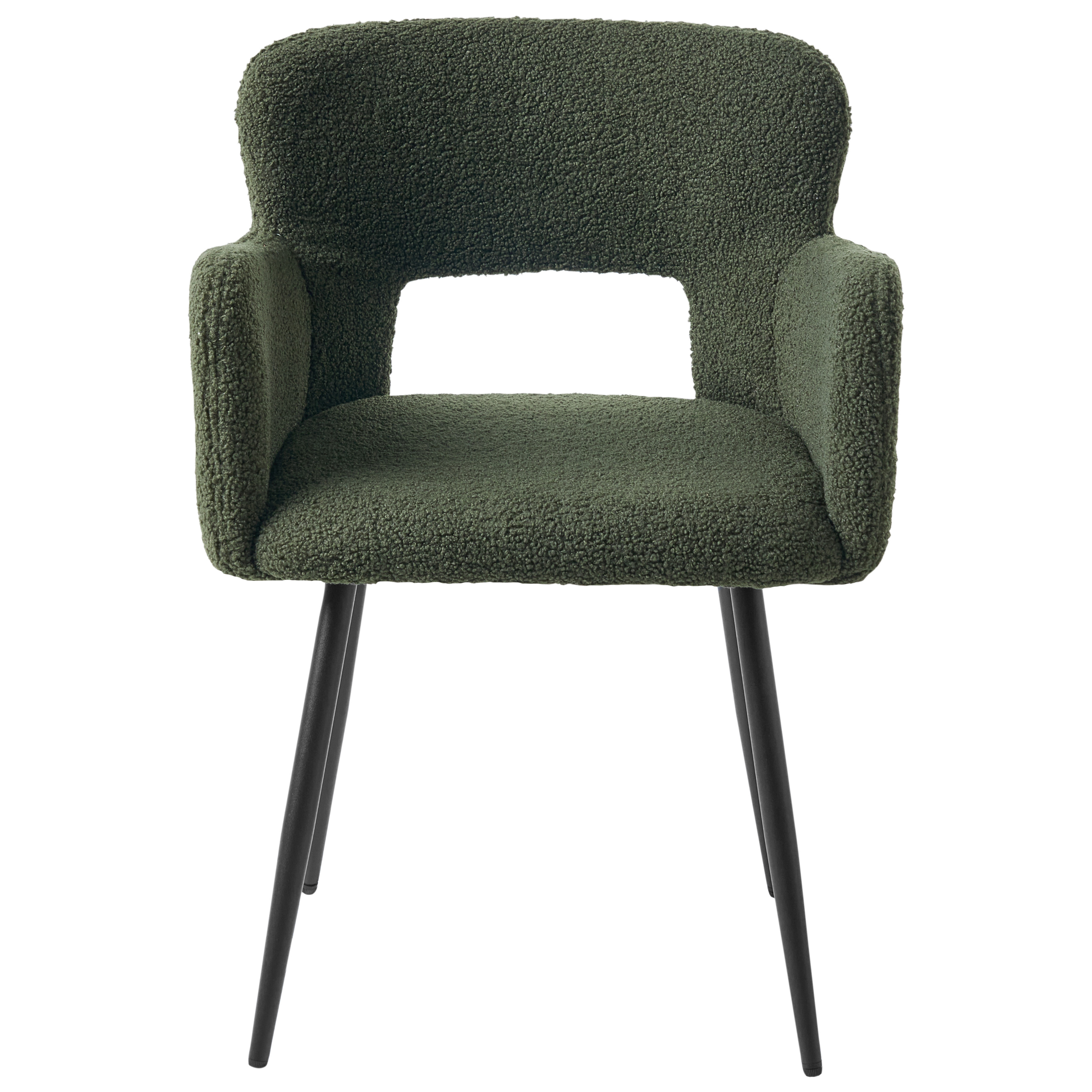 Set of 2 dining chairs SANILAC Boucle Dark green [5]