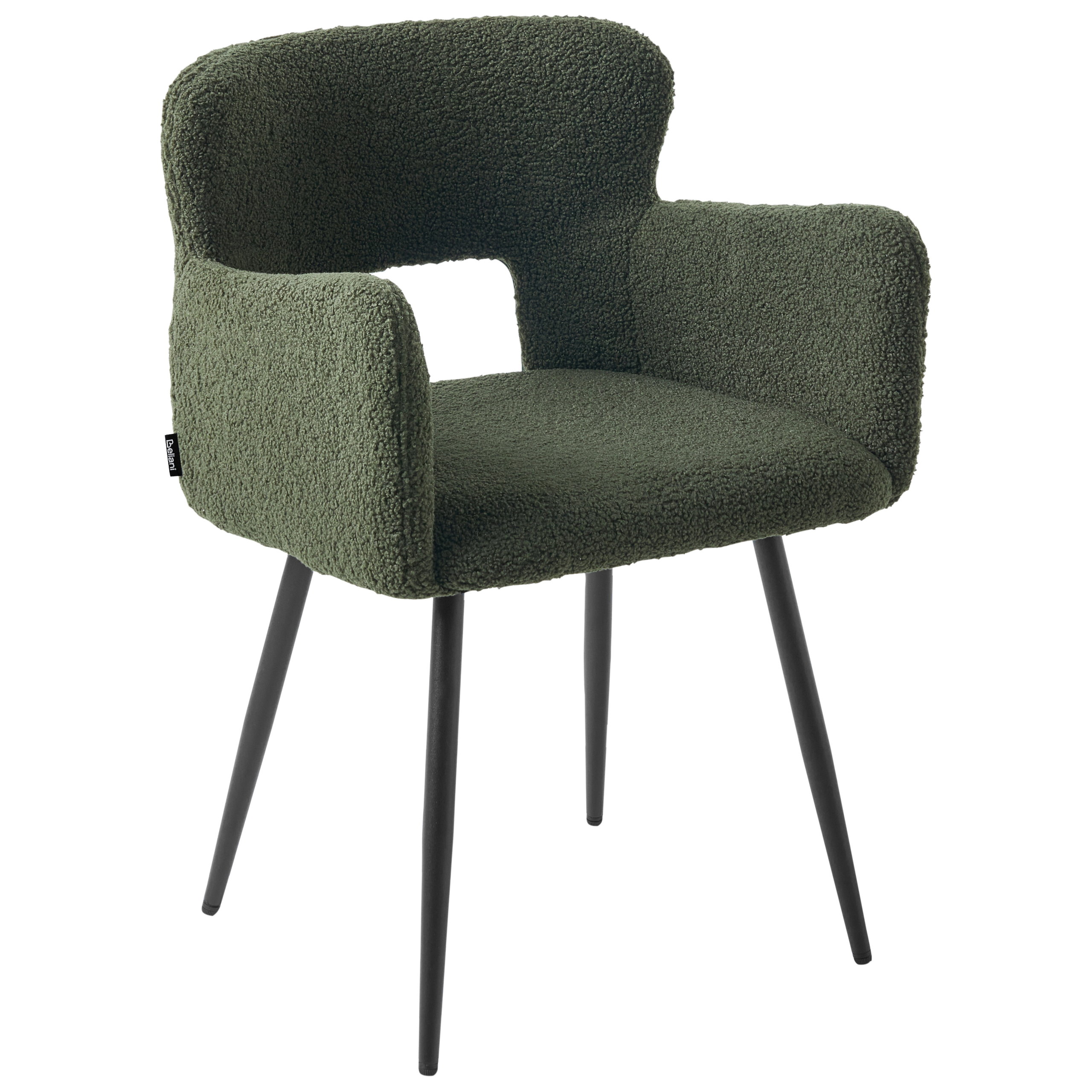 Set of 2 dining chairs SANILAC Boucle Dark green [6]
