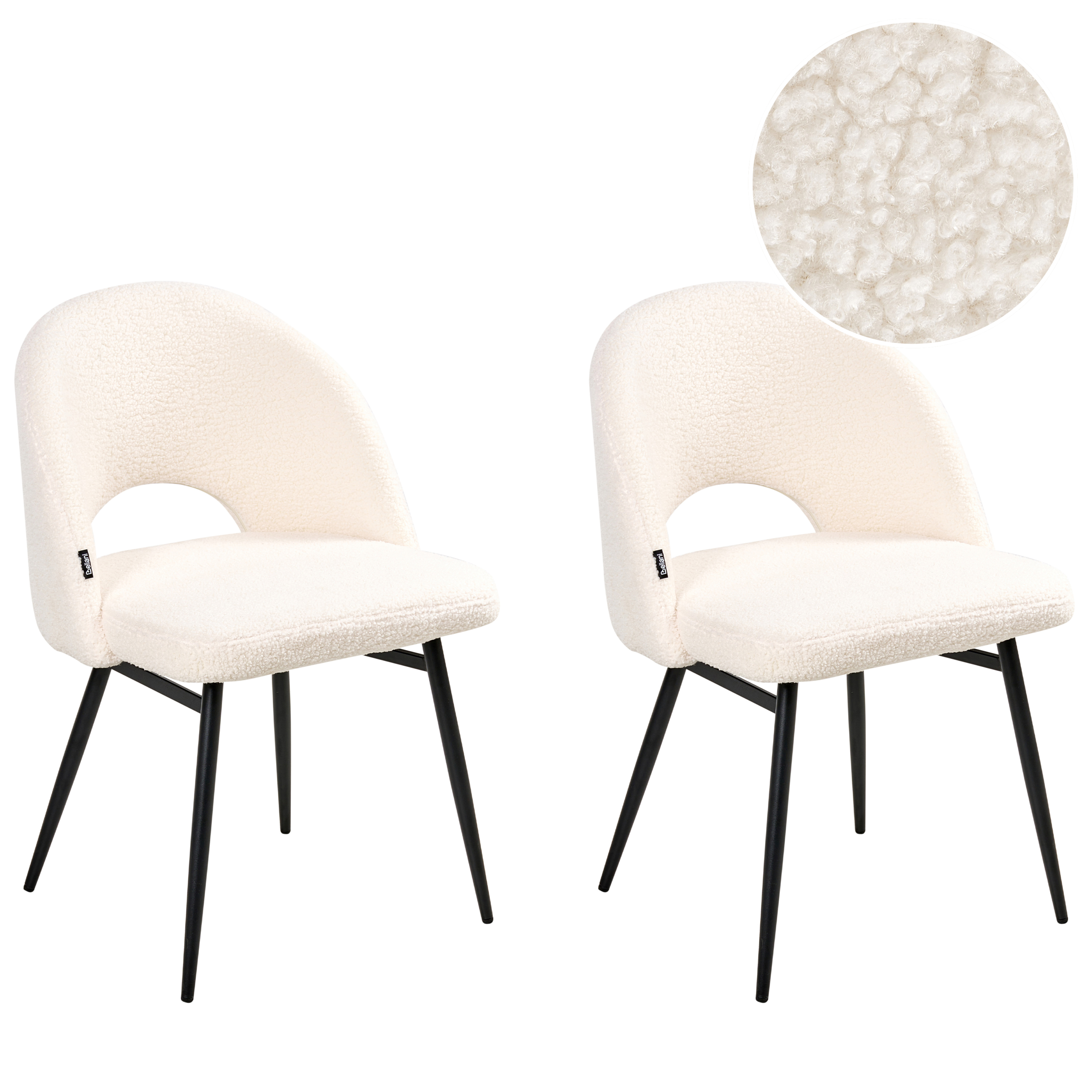 Set de 2 scaune dining ONAGA  Boucle Alb [2]