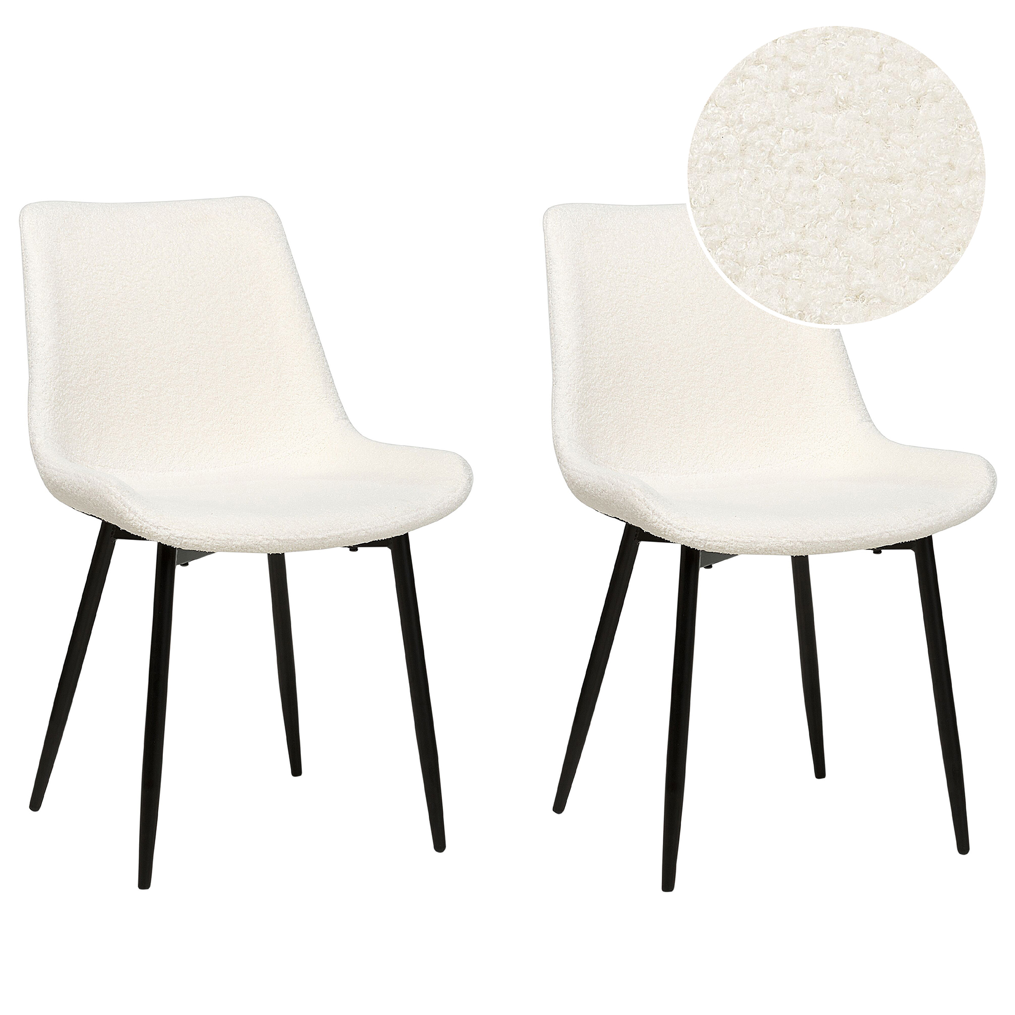 Set de 2 scaune dining AVILLA Boucle Alb [2]