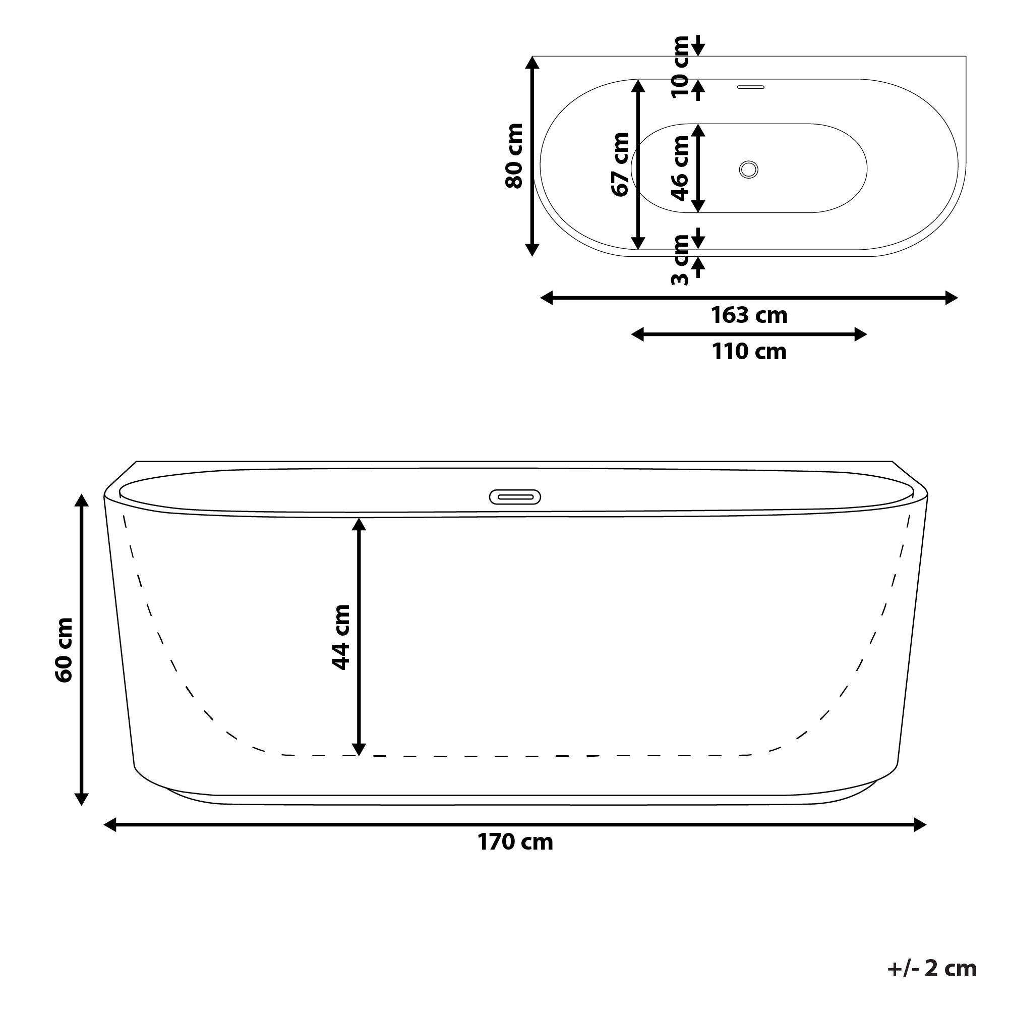 Cadă GOCTA 170 x 80 cm Negru [3]