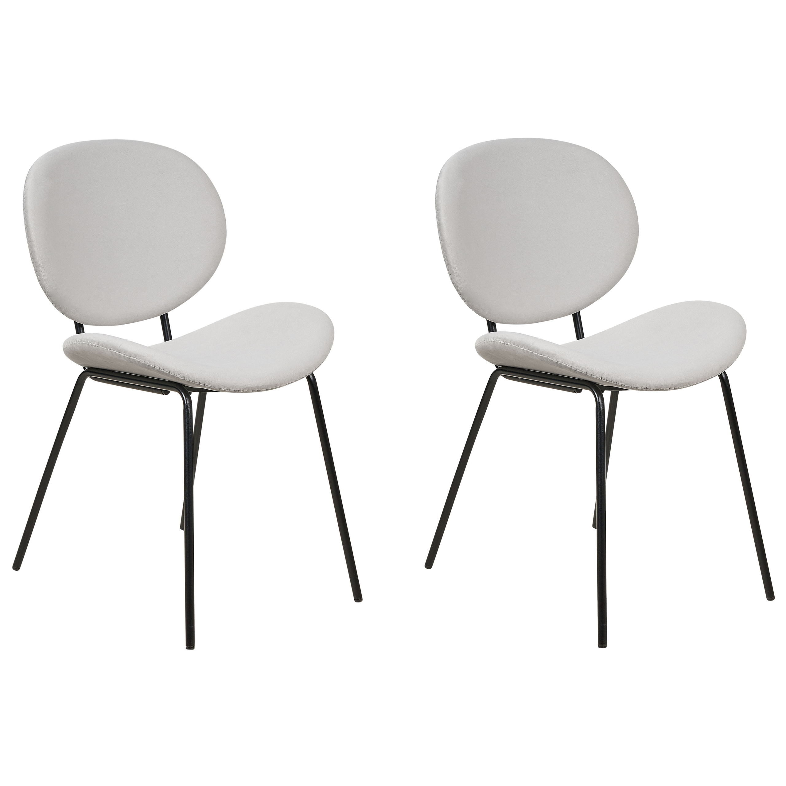 Set of 2 dining chairs LUANA Velvet Light Grey [2]