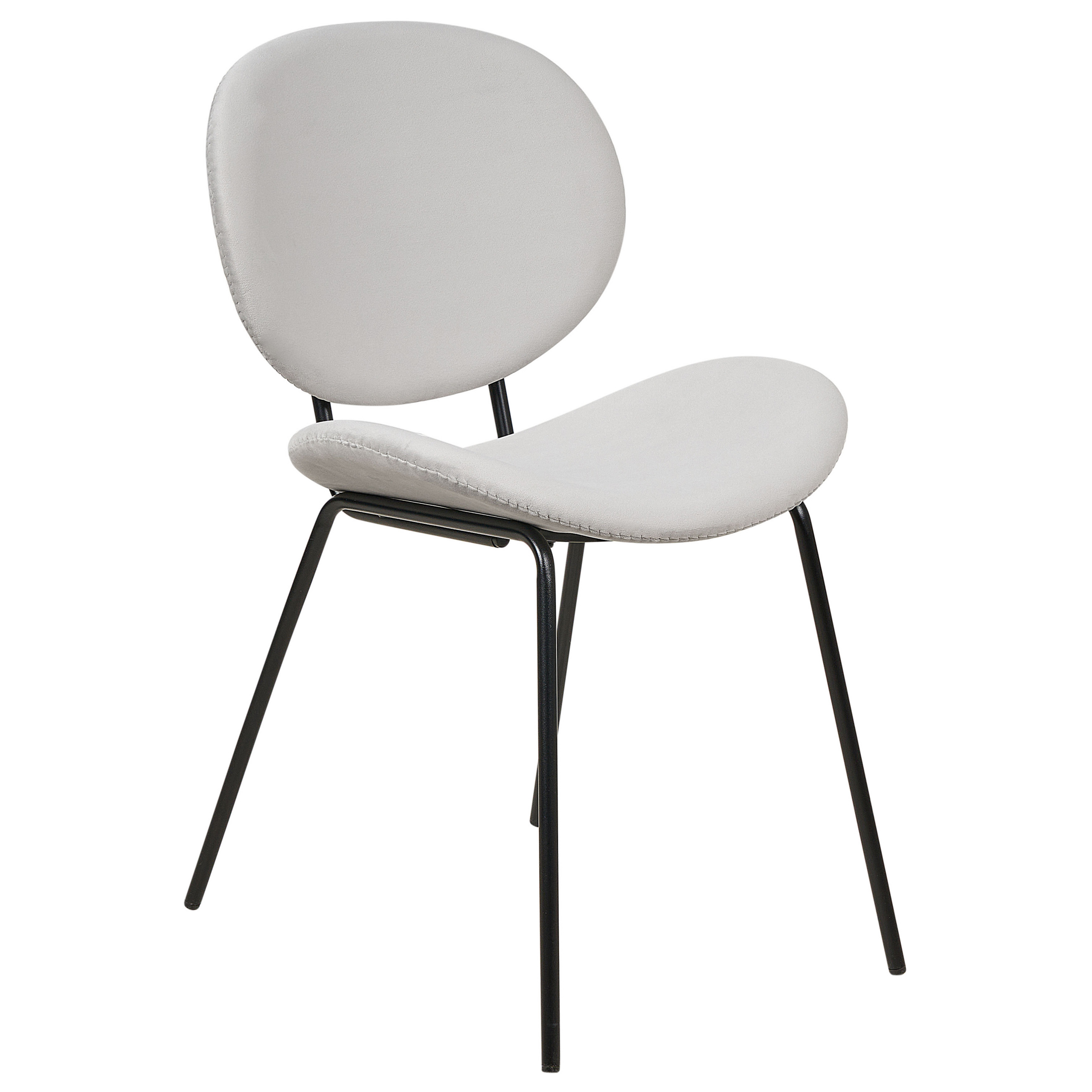 Set of 2 dining chairs LUANA Velvet Light Grey [4]