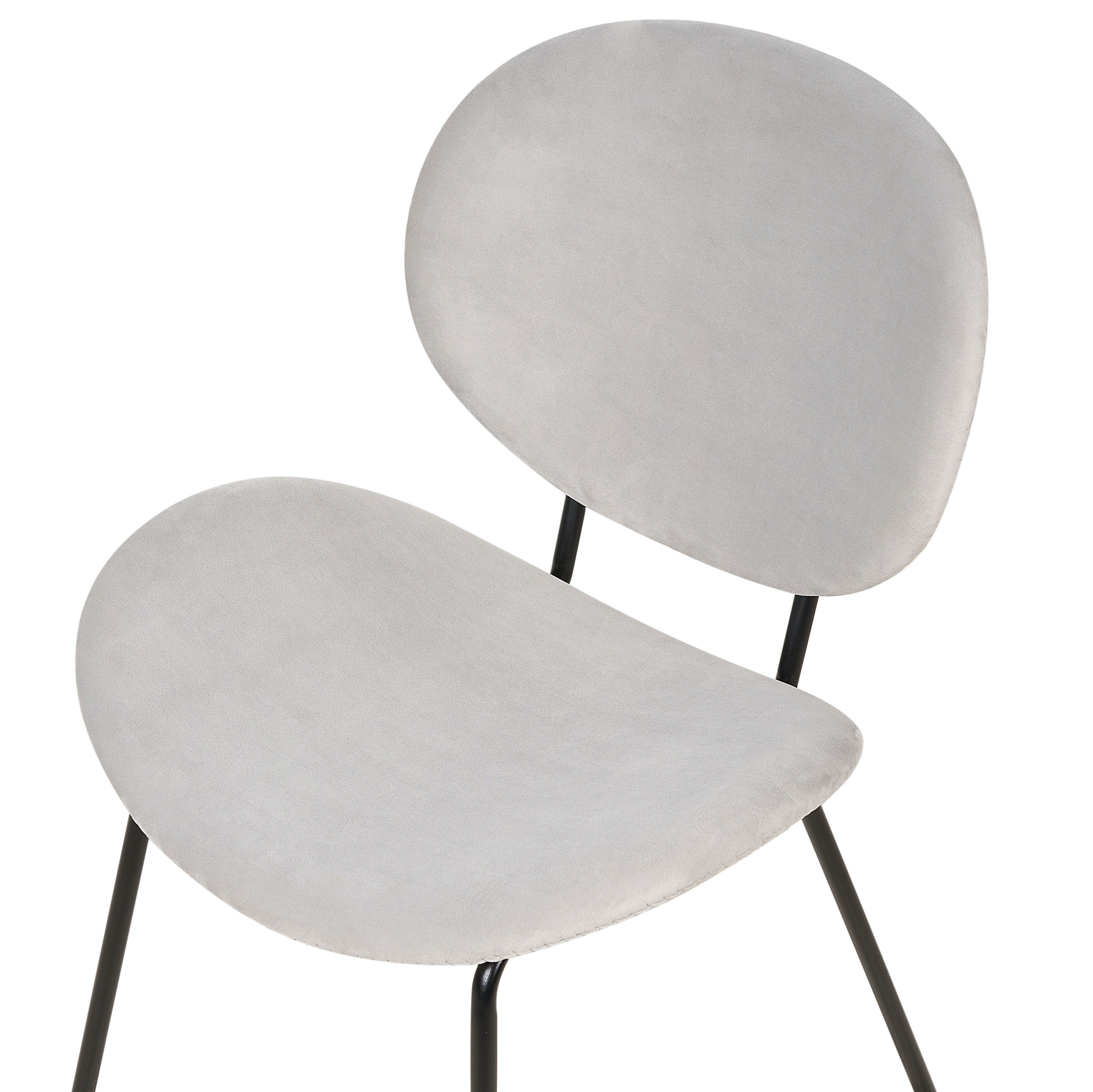 Set of 2 dining chairs LUANA Velvet Light Grey [7]