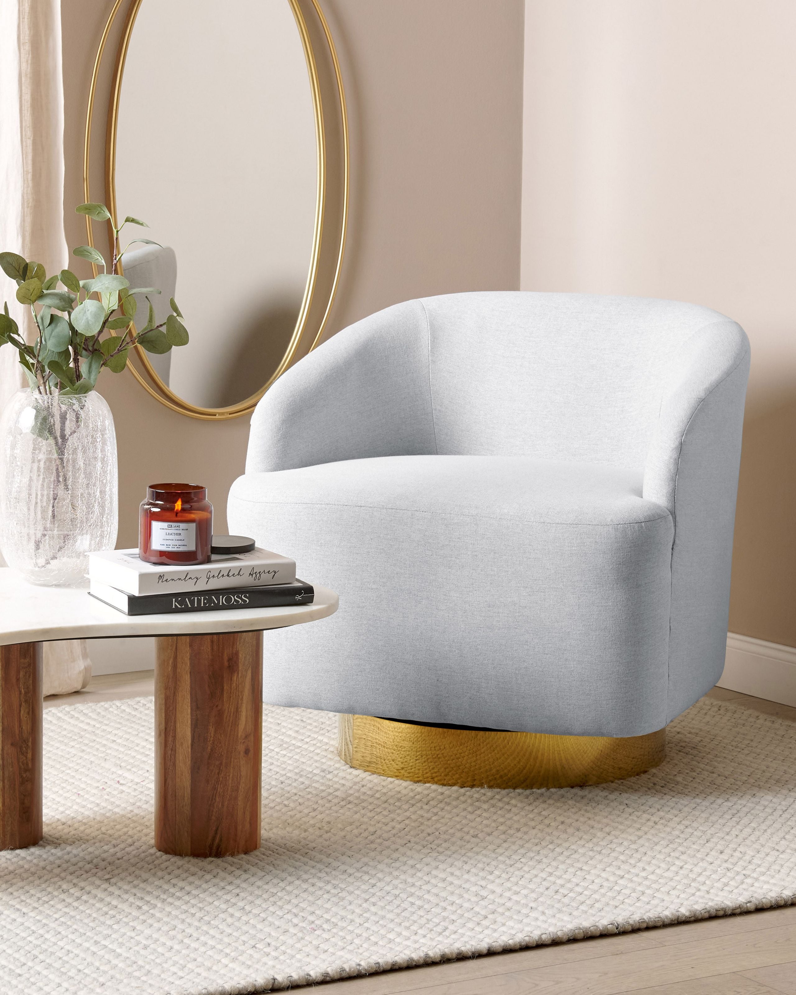 Fotoliu - Fotoliu rotativ LAVIK  Gri deschis