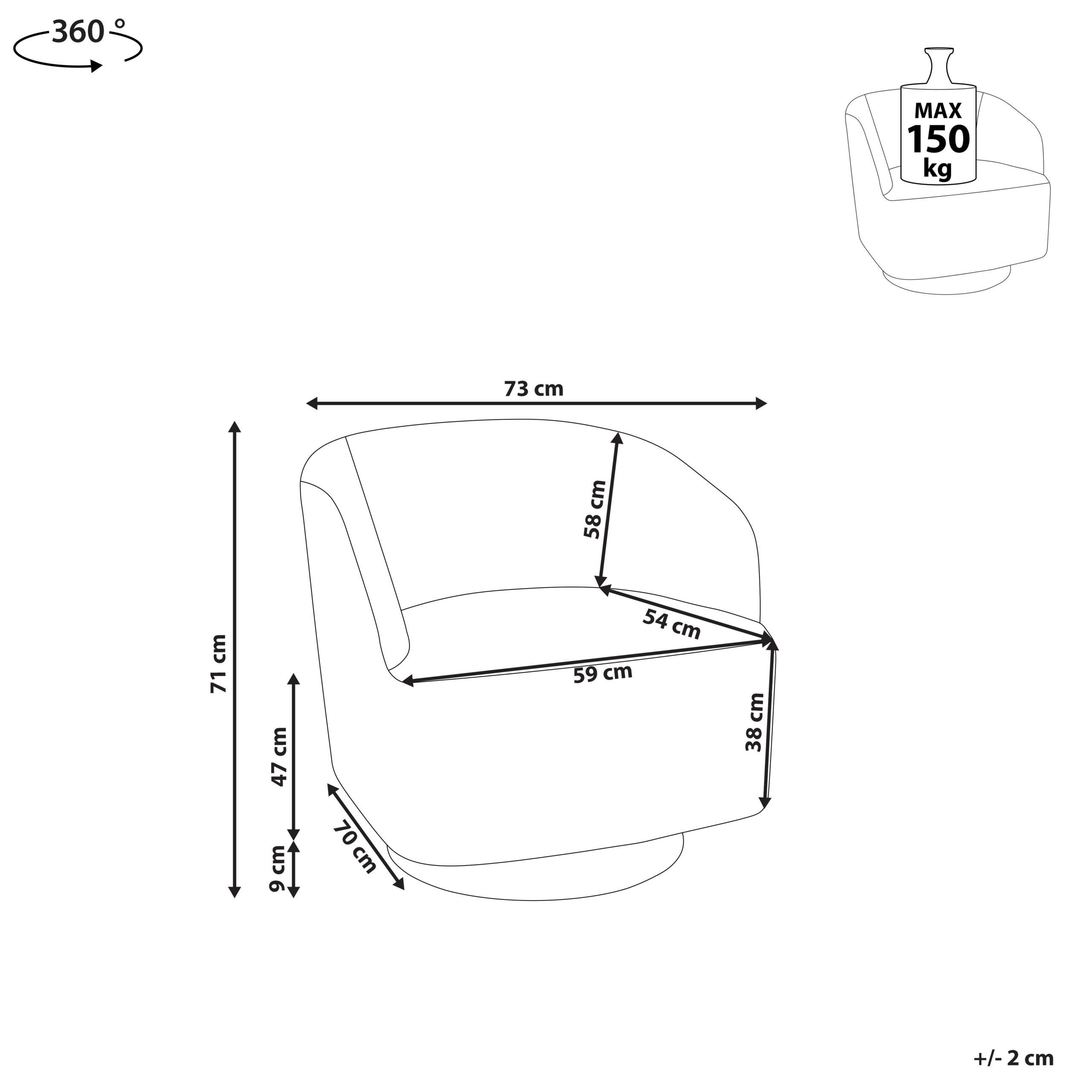 Fotoliu rotativ LAVIK  Gri deschis [2]
