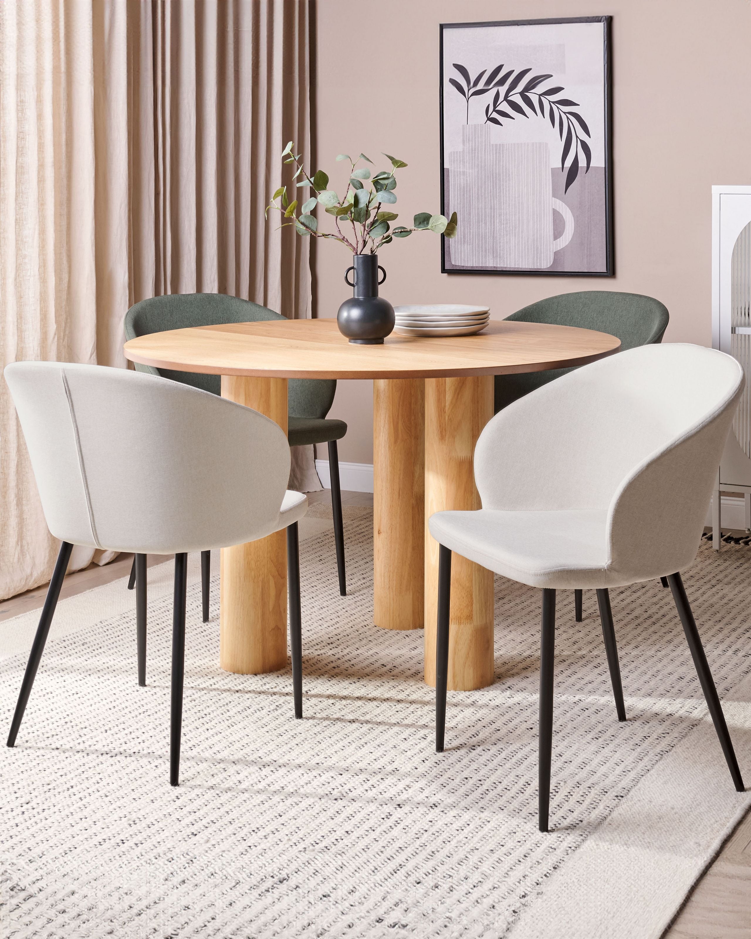 Scaun dining - Set de 2 scaune dining MASON Bej deschis