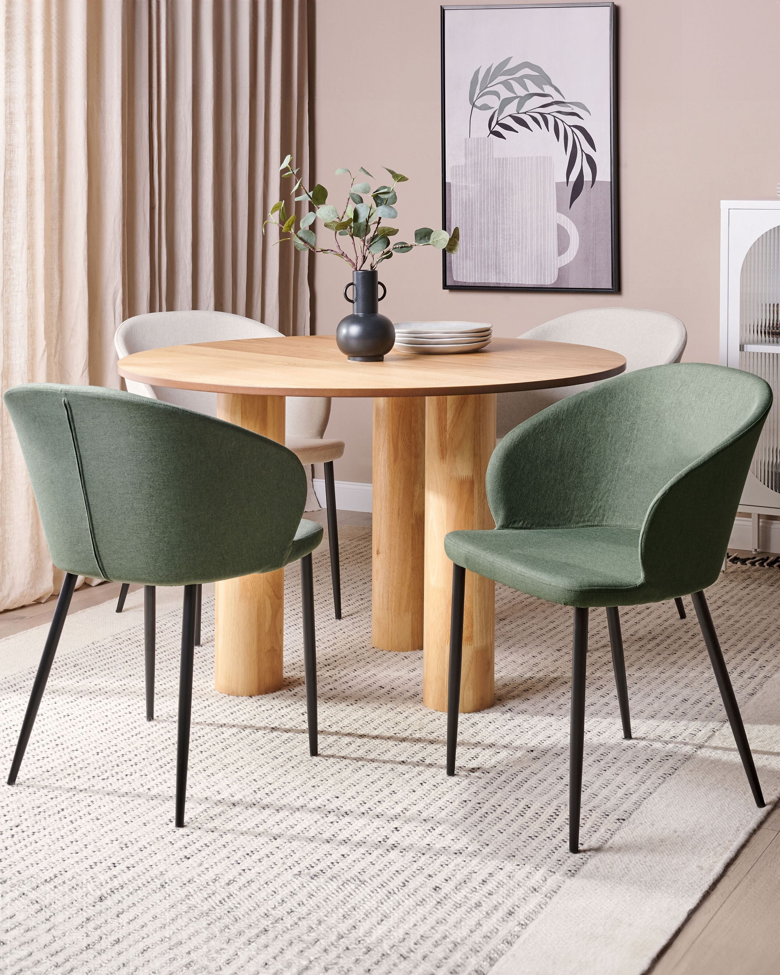 Scaun dining - Set de 2 scaune dining MASON Verde închis