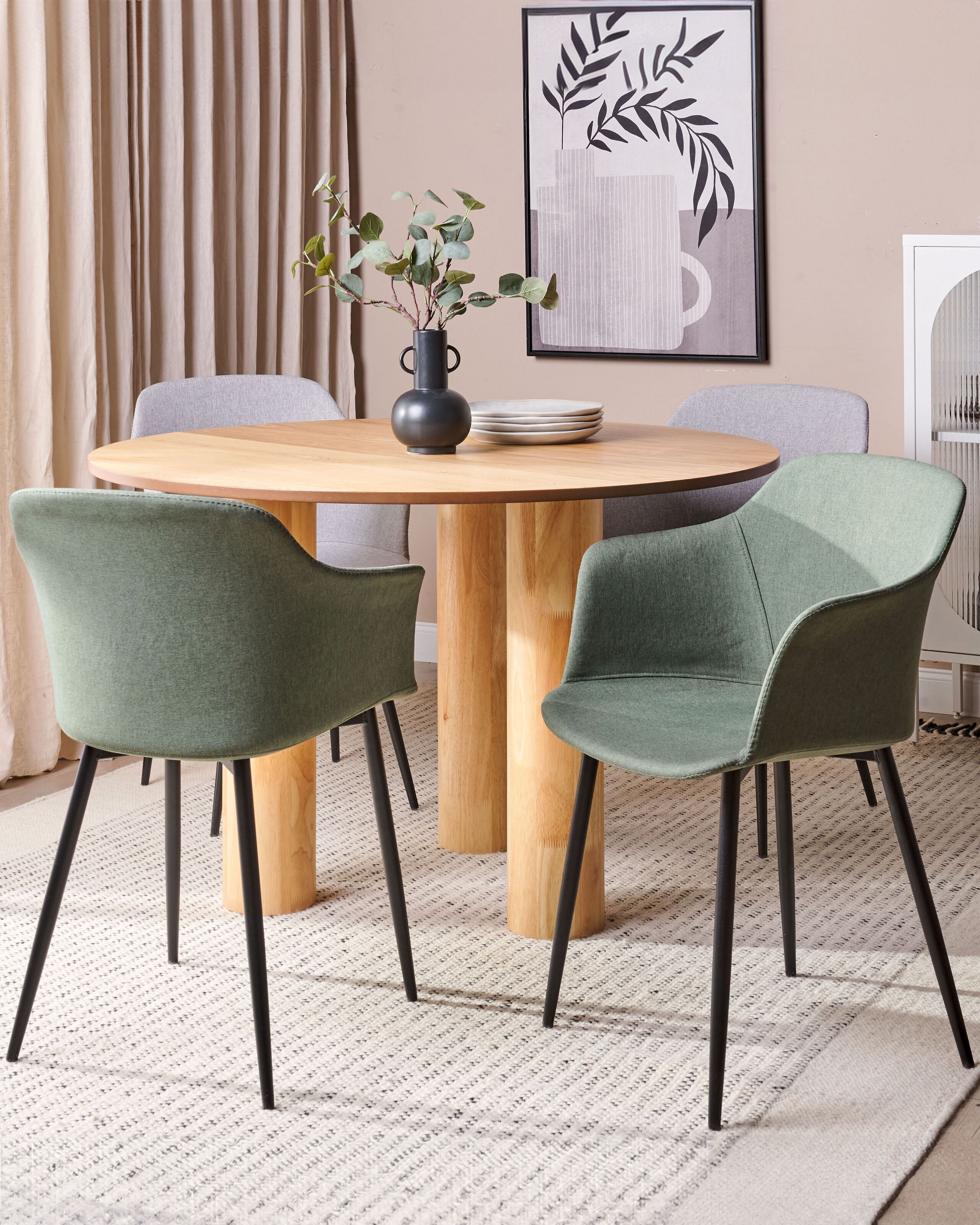 Scaun dining - Set de 2 scaune dining ELIM Verde închis