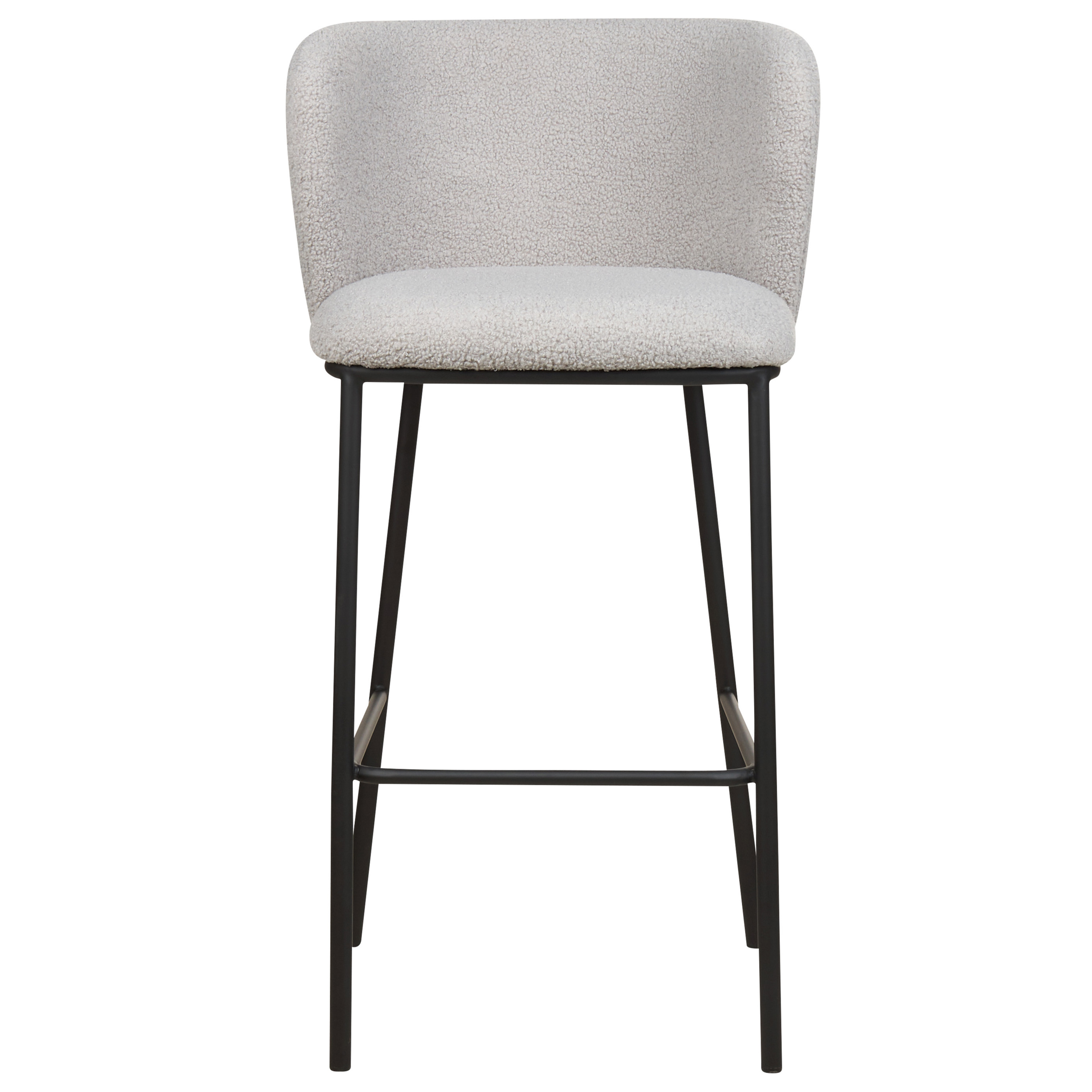 Set of 2 MINA Bar Stools Boucle Light Grey [6]