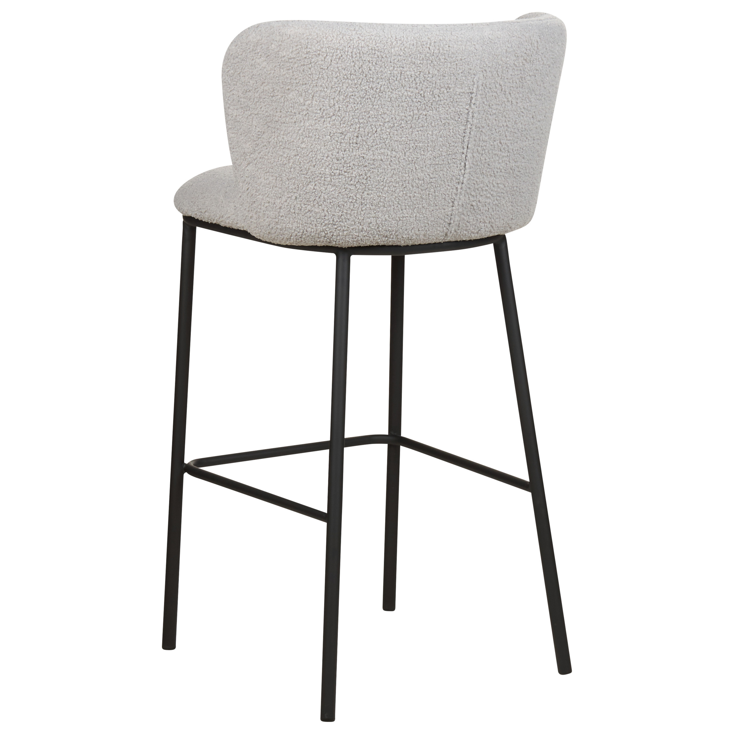 Set of 2 MINA Bar Stools Boucle Light Grey [7]