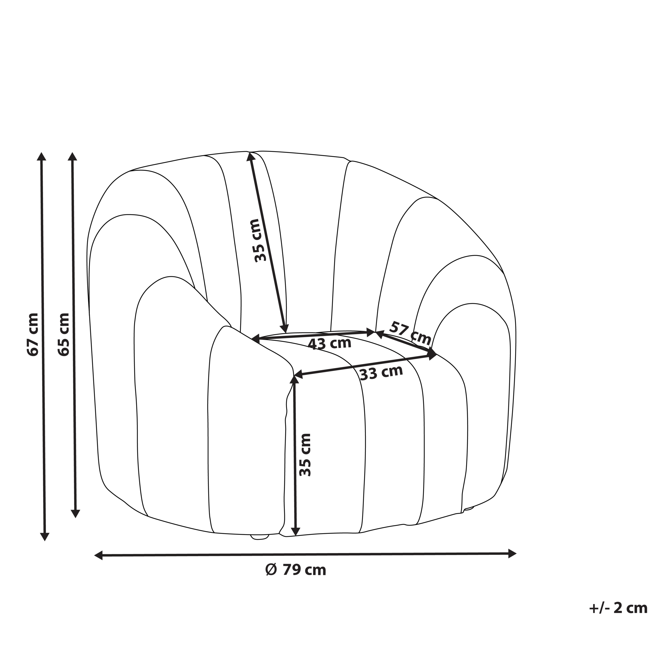 Fotoliu MALUNG Catifea Alb-murdar [2]