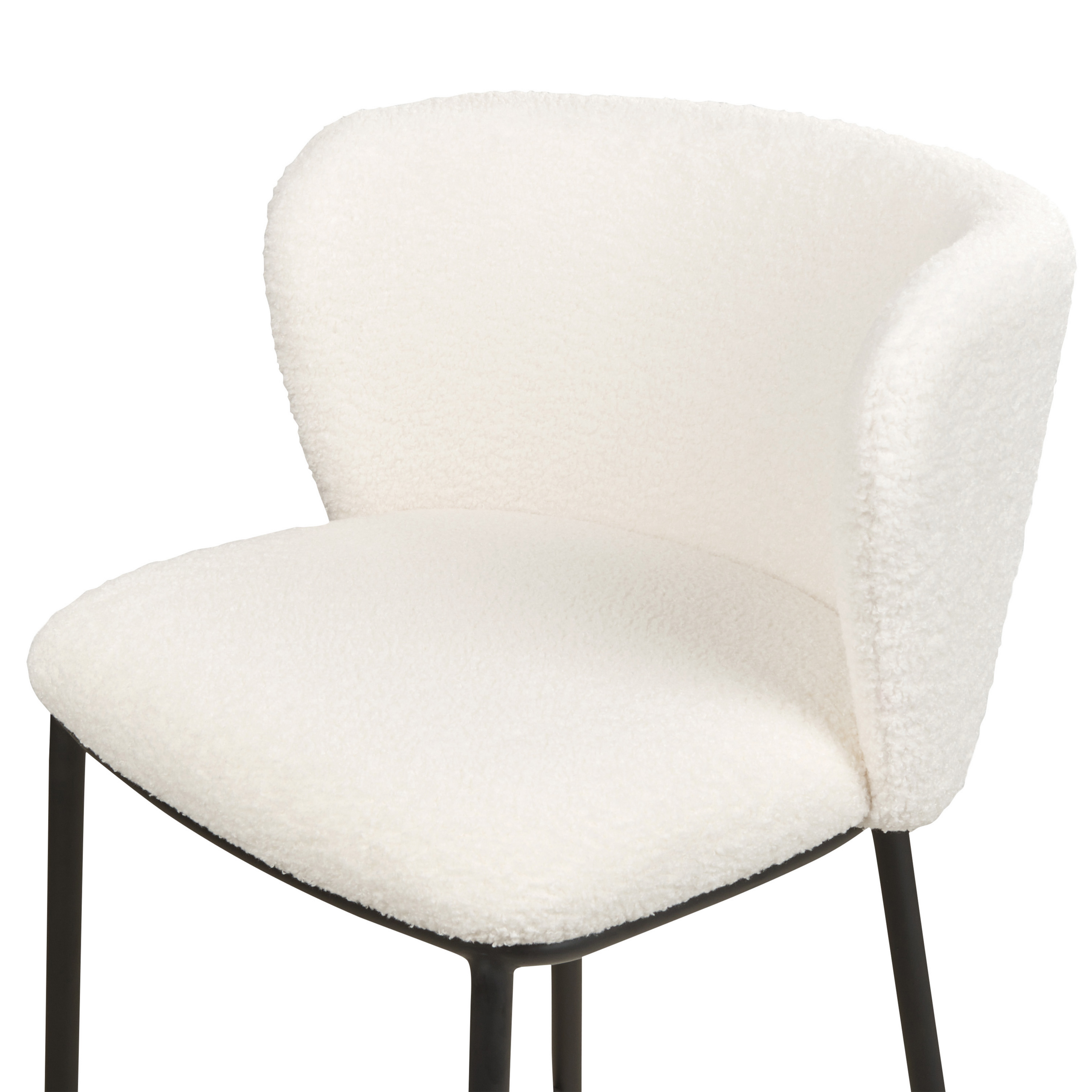 Set of 2 MINA bar stools Boucle White [8]