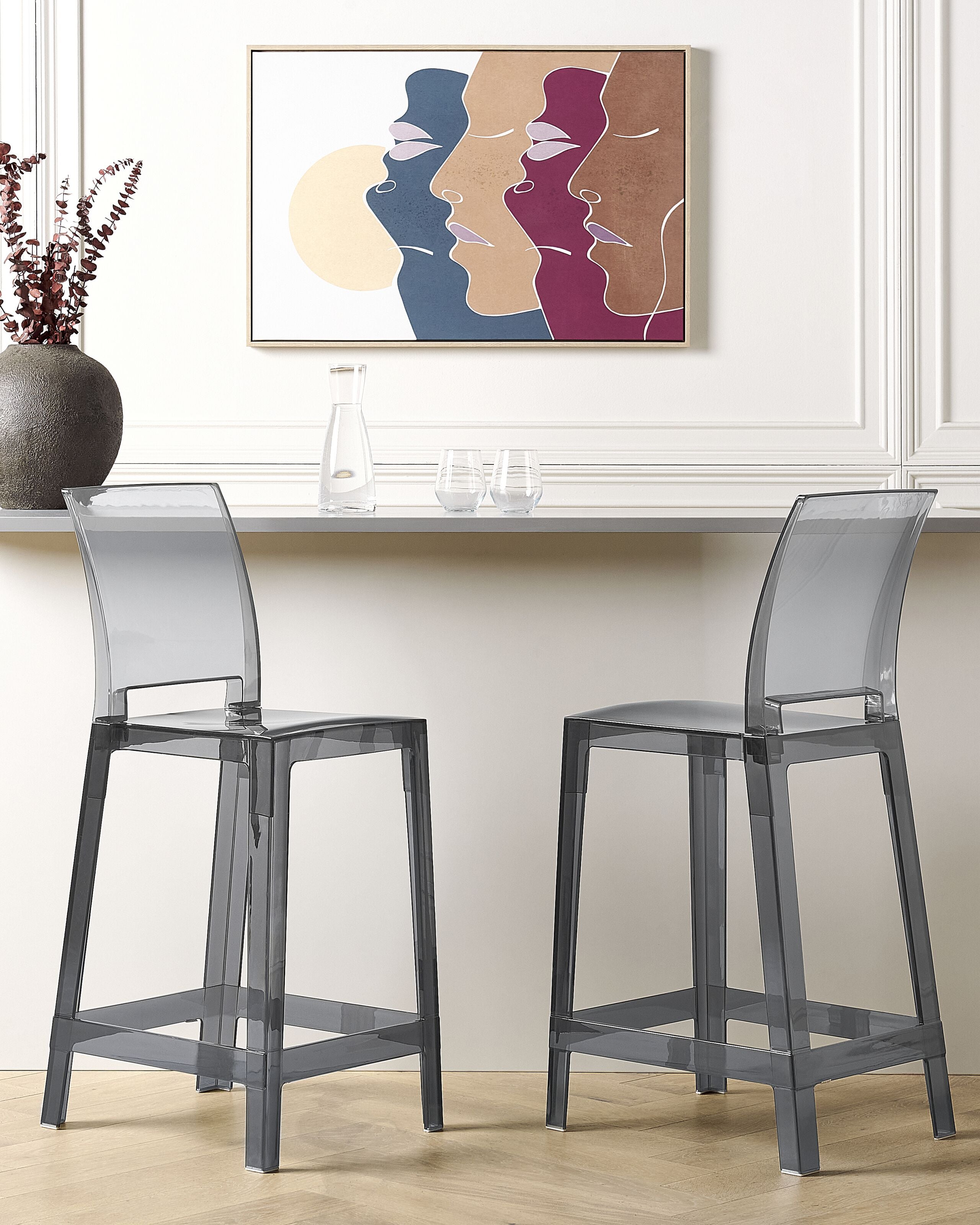 Set of 2 bar chairs WELLINGTON Black [1]